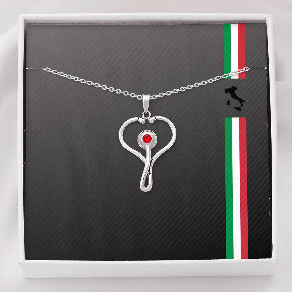 Italian Pride Stethoscope Necklace