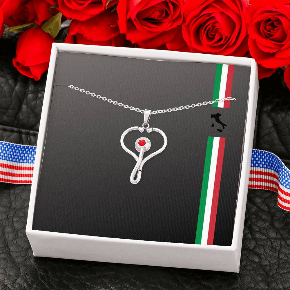 Italian Pride Stethoscope Necklace