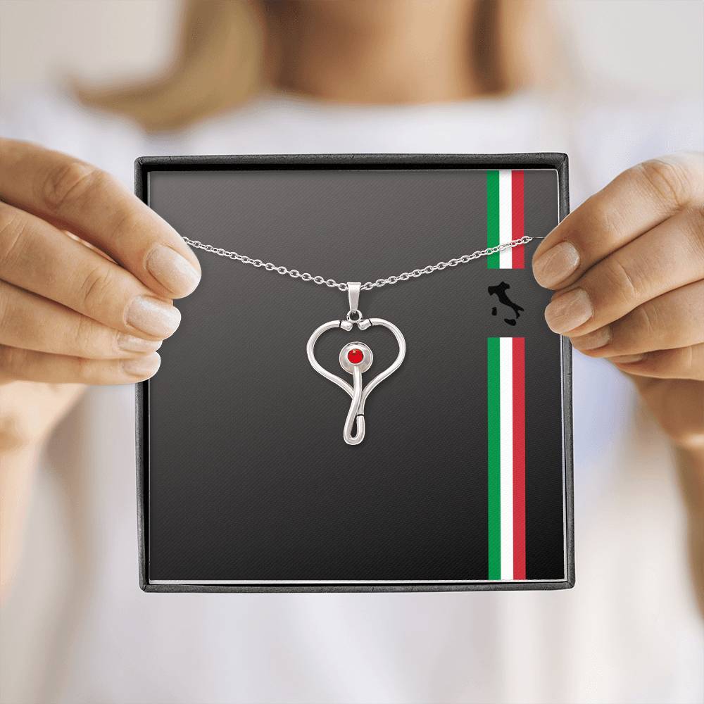 Italian Pride Stethoscope Necklace