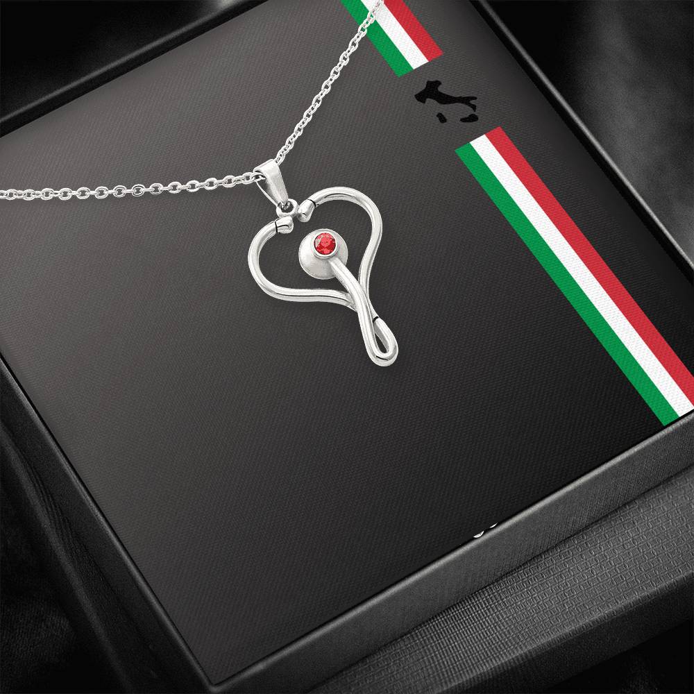 Italian Pride Stethoscope Necklace
