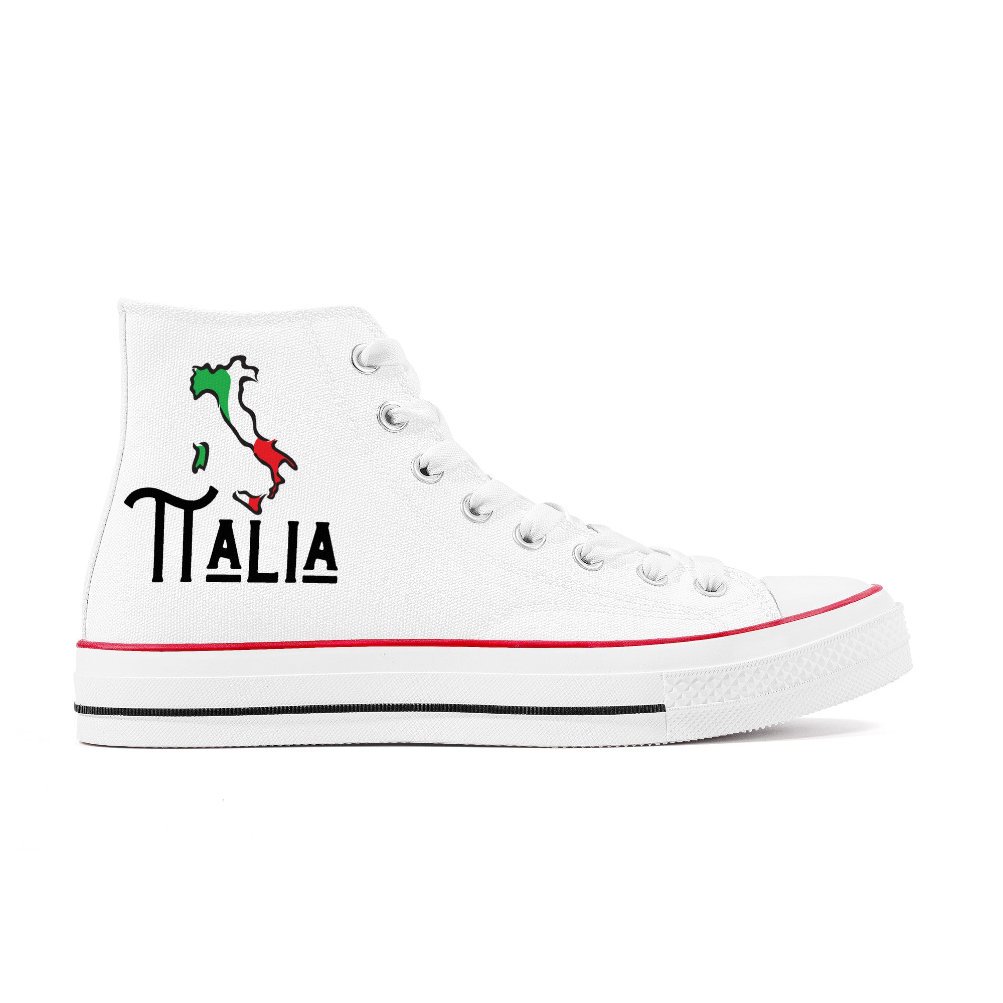 Italia High Top Canvas Shoes - White