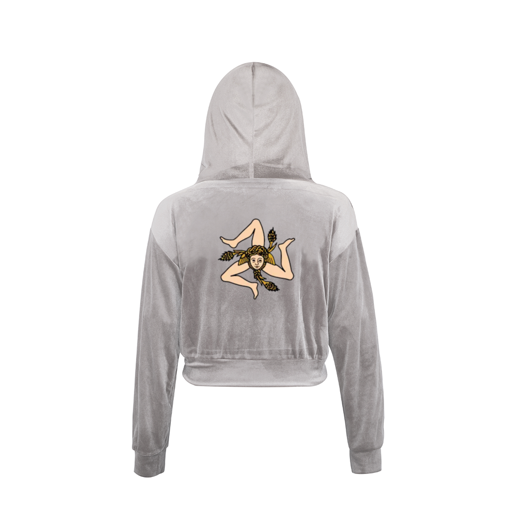 Sicilian Women's Zippered Tracksuit Golden Velvet  Long Sleeve Hoodie Jacket+Pants