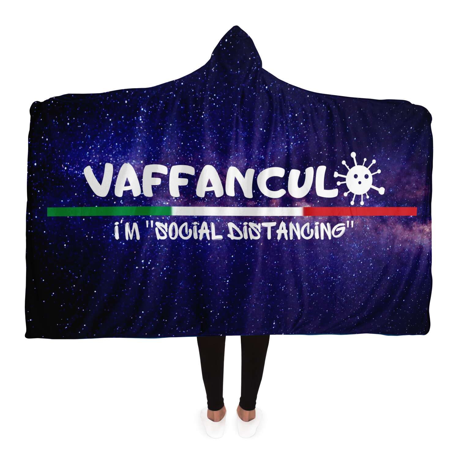 Vaffanculo "Social Distancing" Galaxy Hooded Blanket