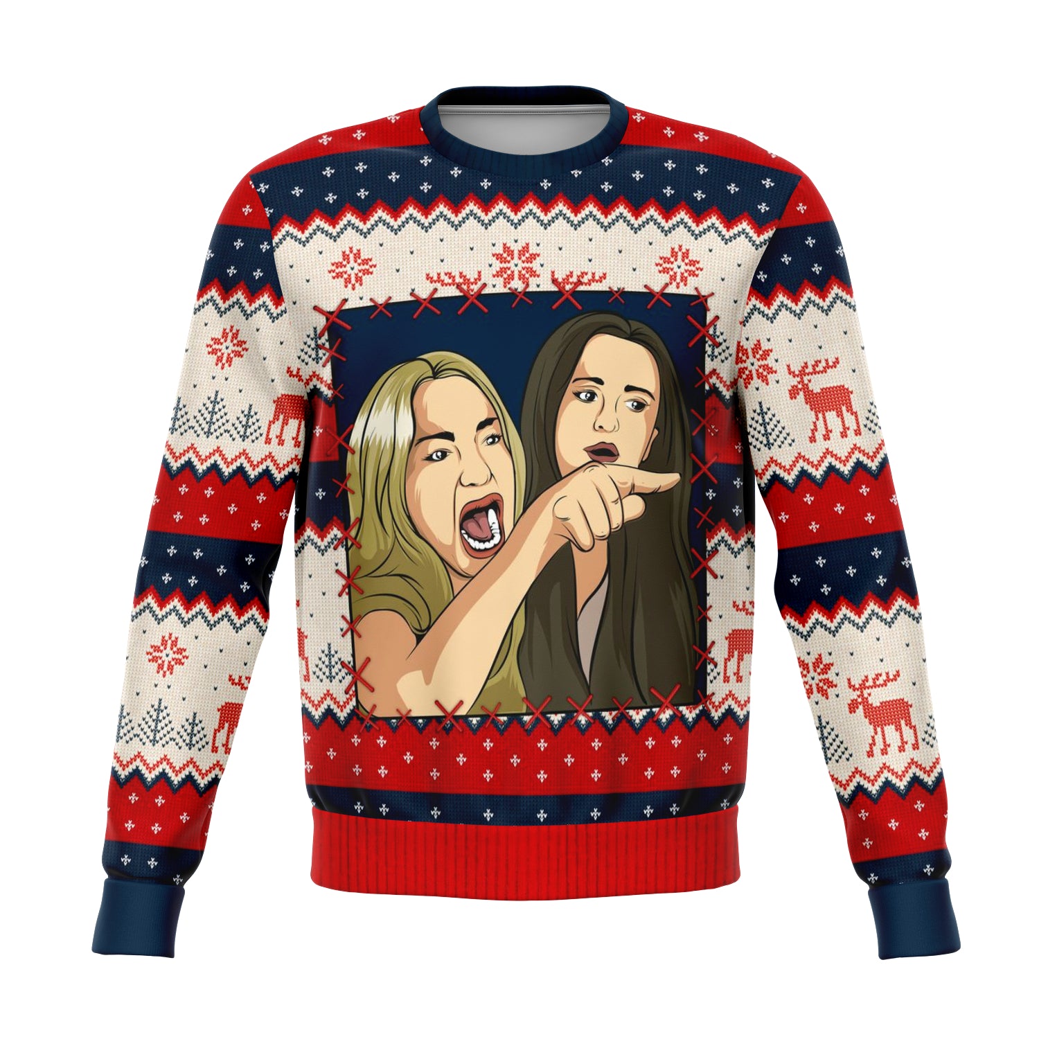 Woman Yelling At Cat Part 1 Ugly Xmas Sweatshirt