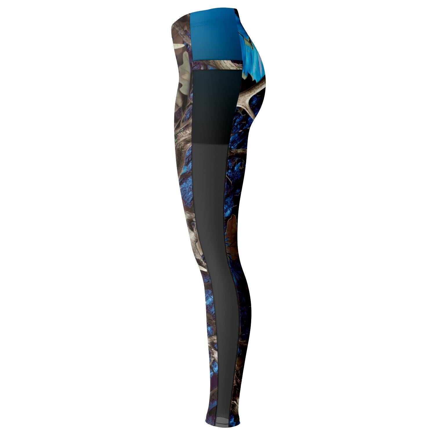 Blu Camo Mesh Pocket Leggings