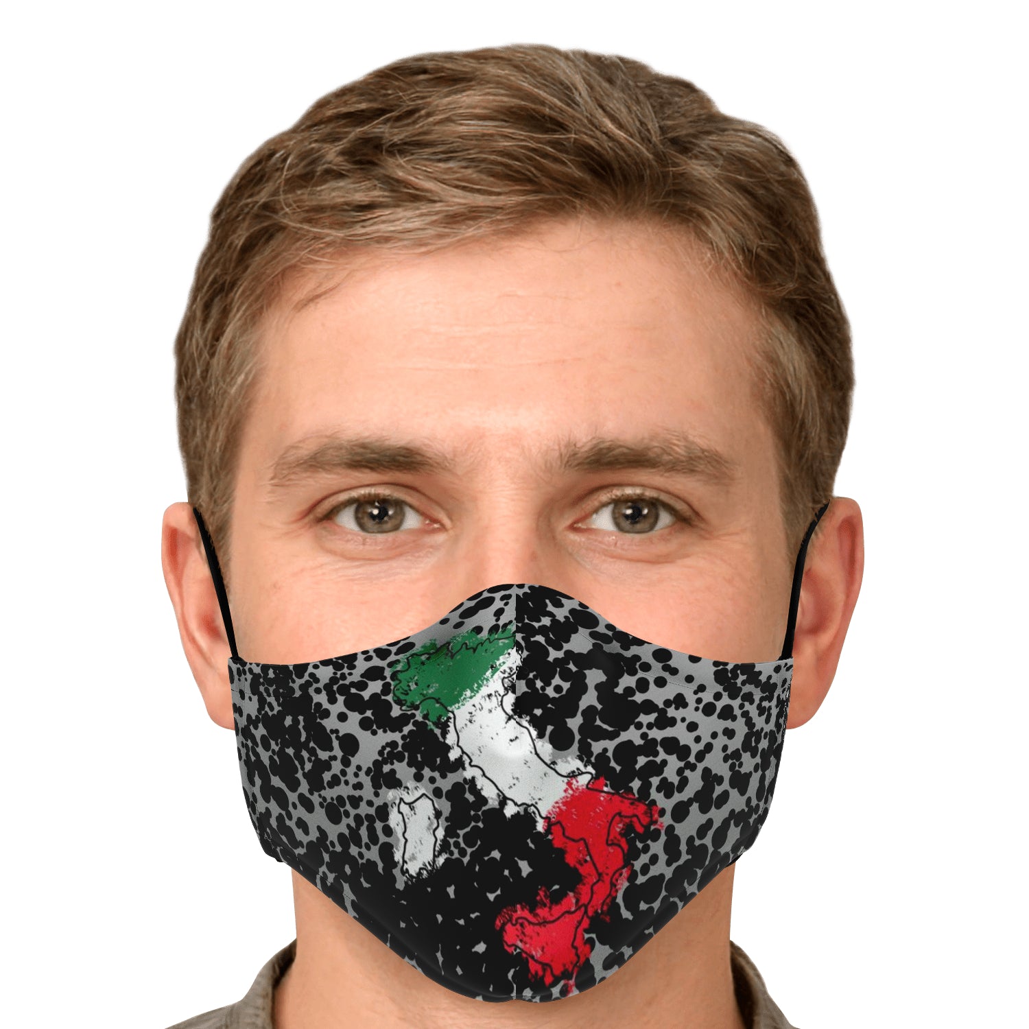 Italy Flag Map Paint Grey Face Mask + 2 PM 2.5 Filters