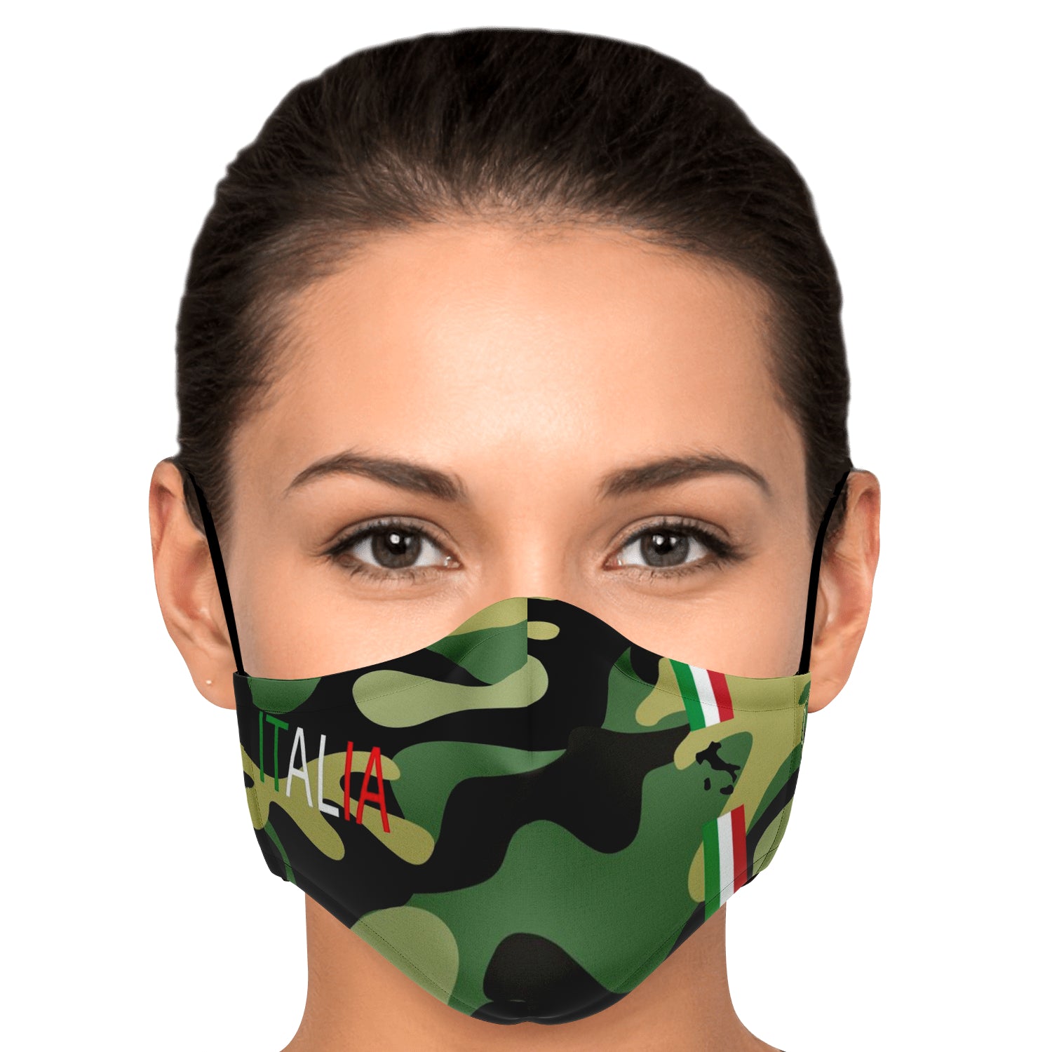 Italia Green Camo Face Mask + 2 PM 2.5 Filters