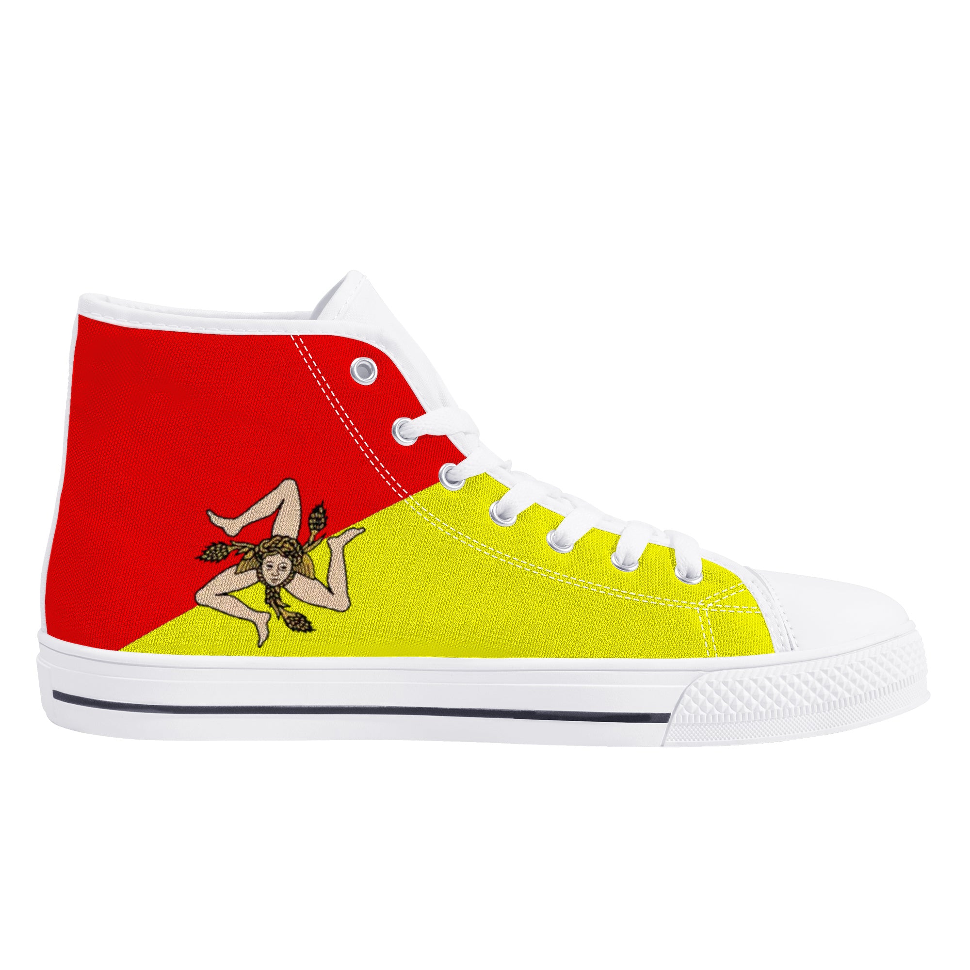 Sicilian High-Top Canvas Shoes - White