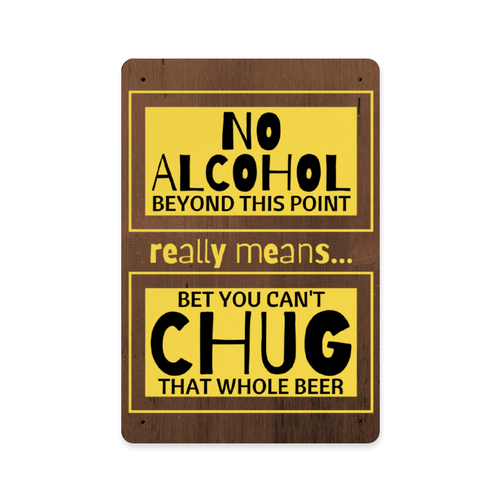 No Alcohol Beyond This Point Metal Wall Sign Retro Plaque Poster Vintage Aluminum Sheet 8 x 12 Inch