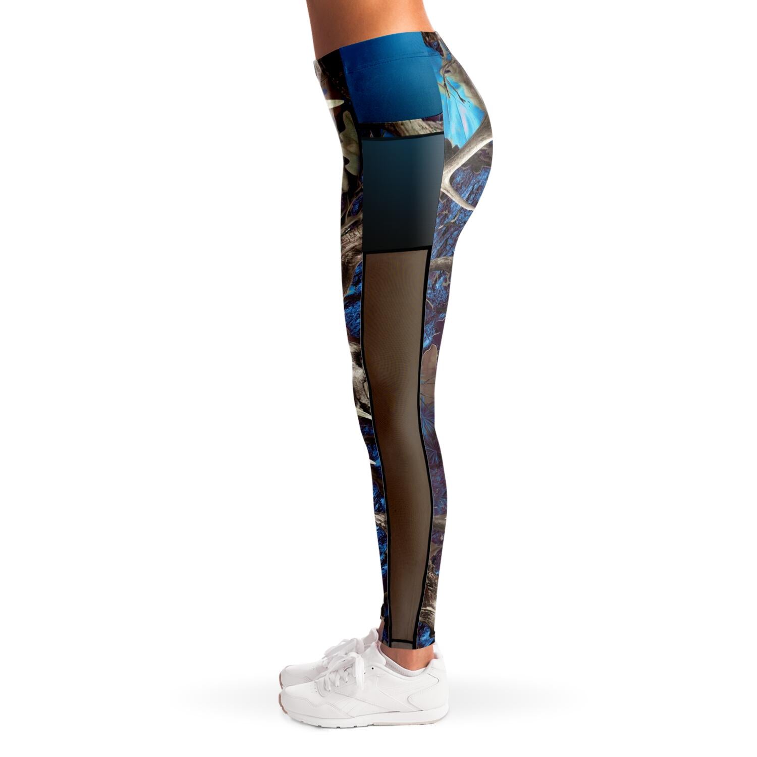 Blu Camo Mesh Pocket Leggings