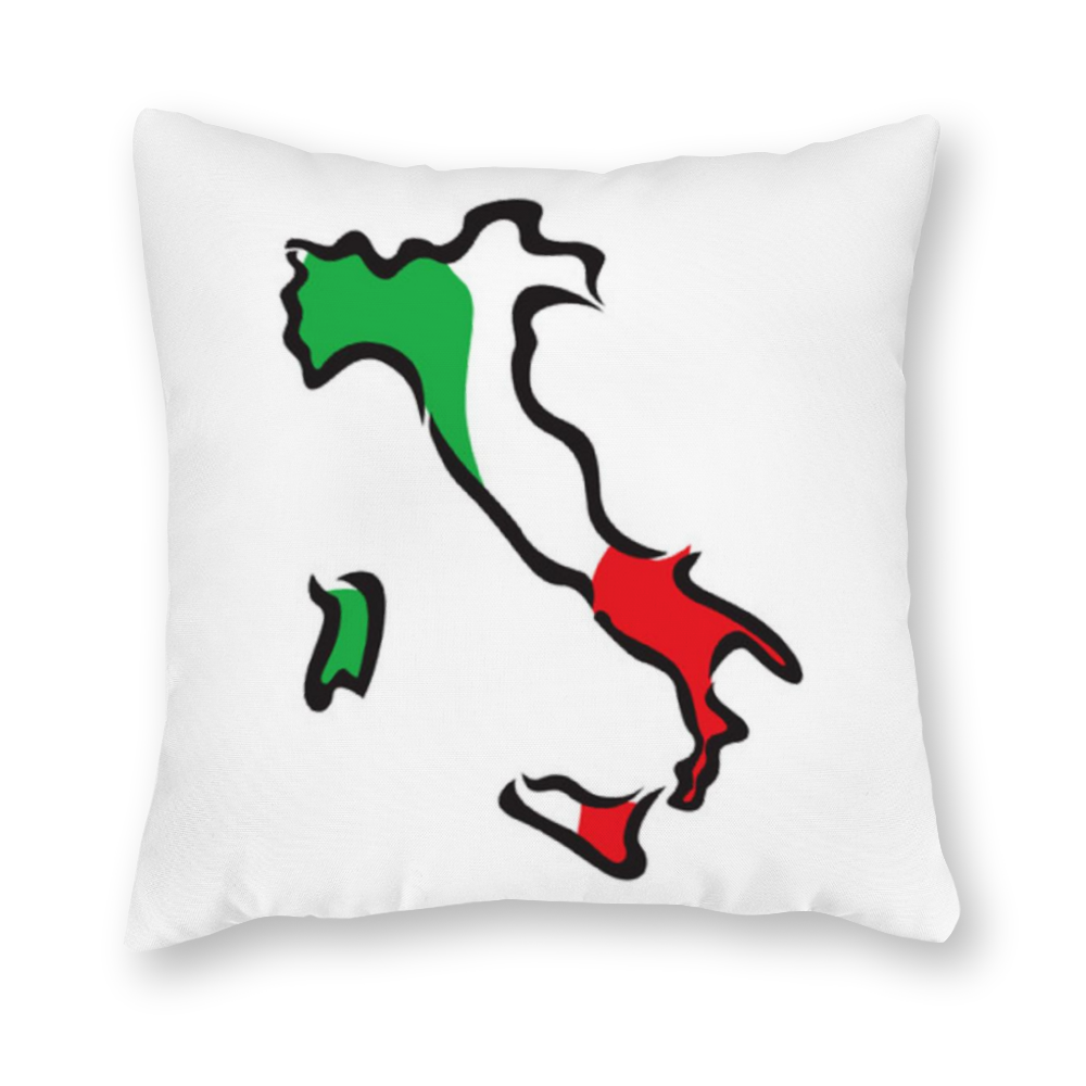 Italy Flag Map Canvas Pillowcases Set Of 4 Single Side Printing