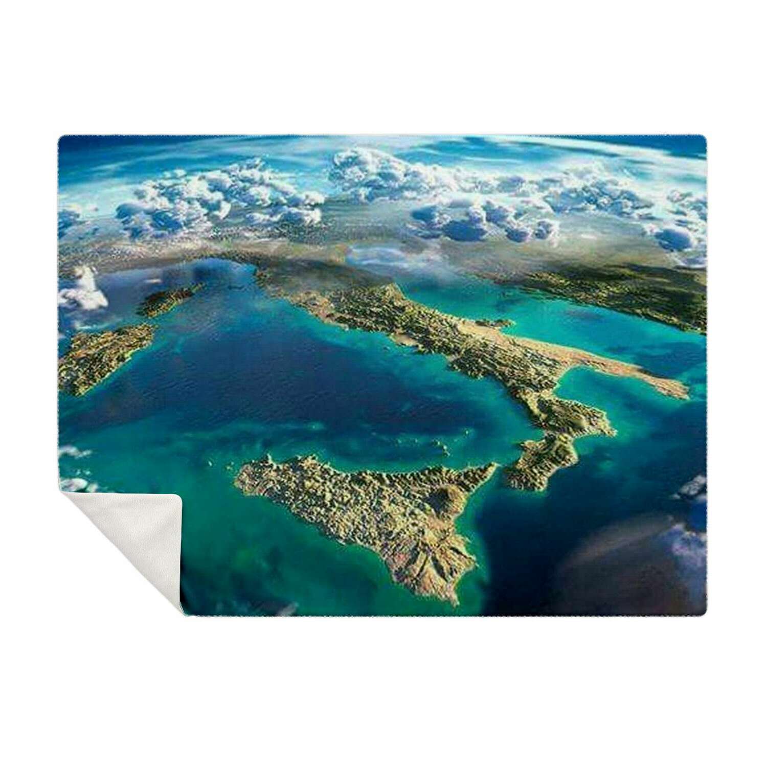 Italy Satellite View Premium Microfleece Blanket