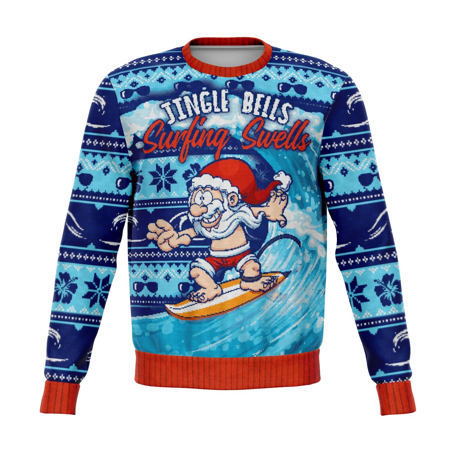 Surfing Swells Ugly Xmas Sweatshirt AOP