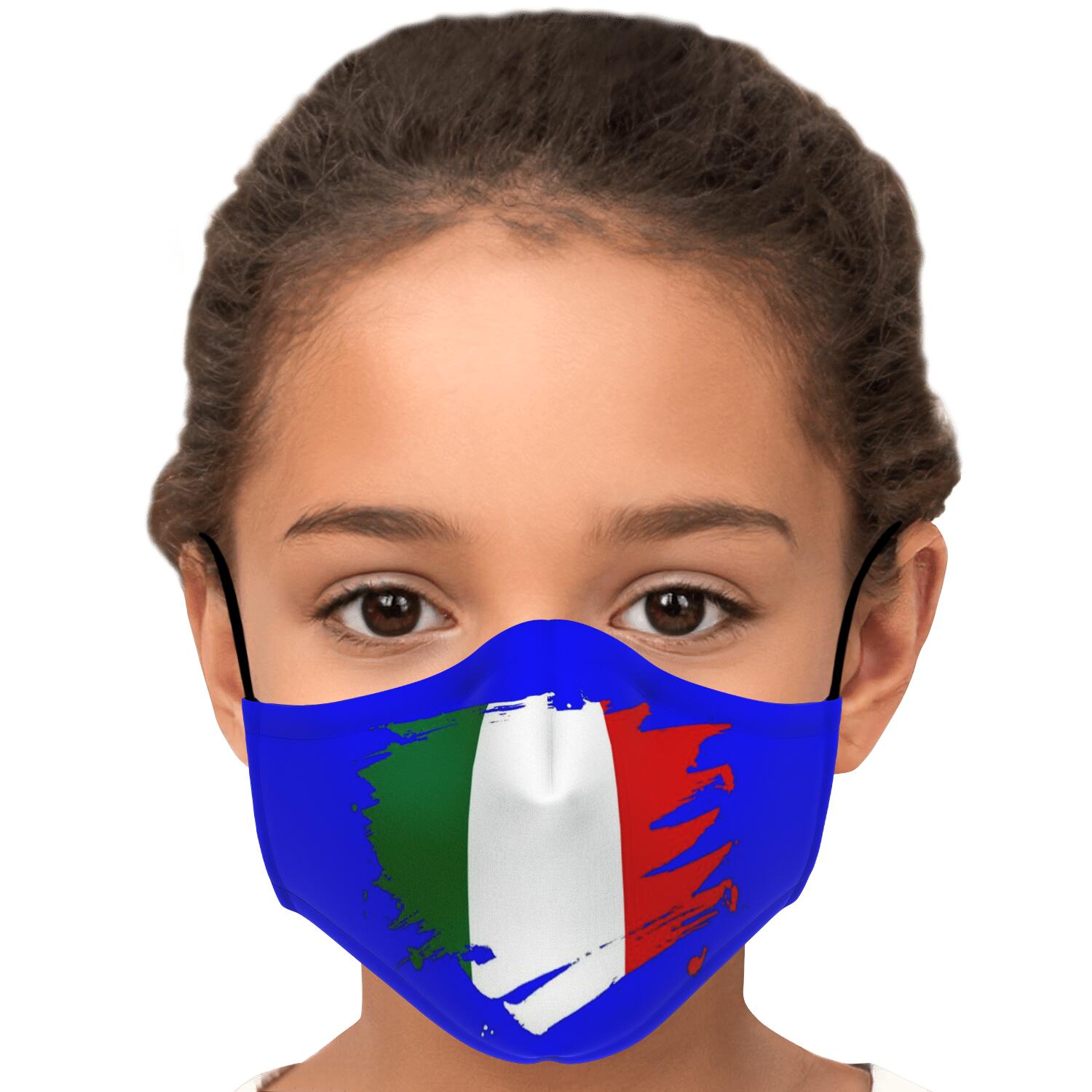 Italian Flag Paint Blu Face Mask + 2 PM 2.5 Filters