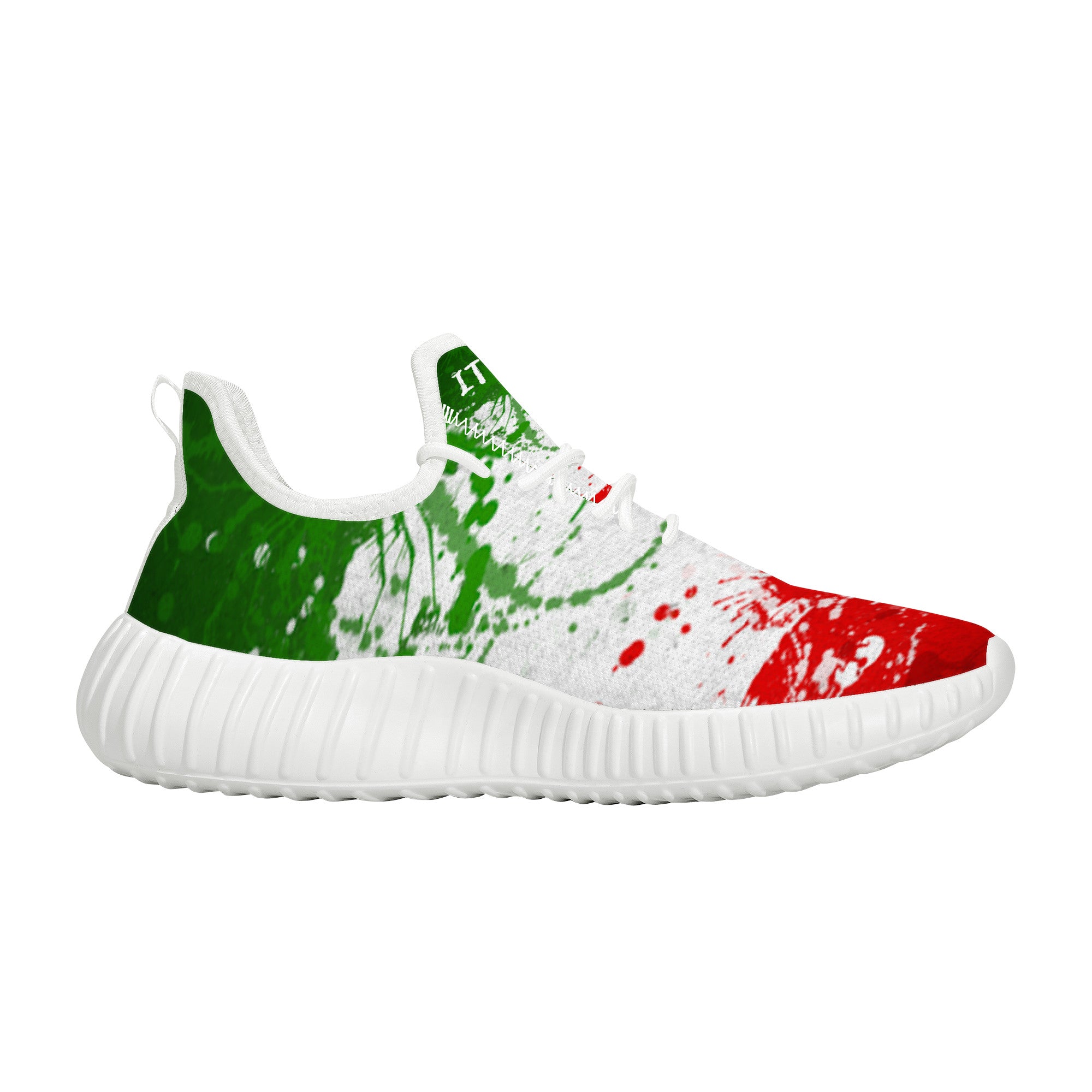 Italia Italy Flag Paint Art Mesh Knit Sneakers