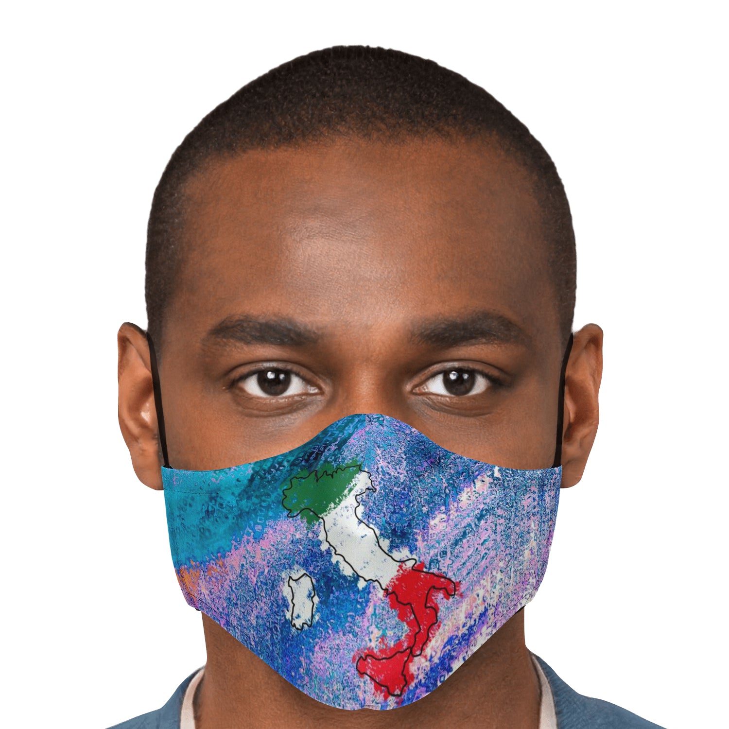 Italy Flag Map Paint Colors Face Mask + 2 PM 2.5 Filters