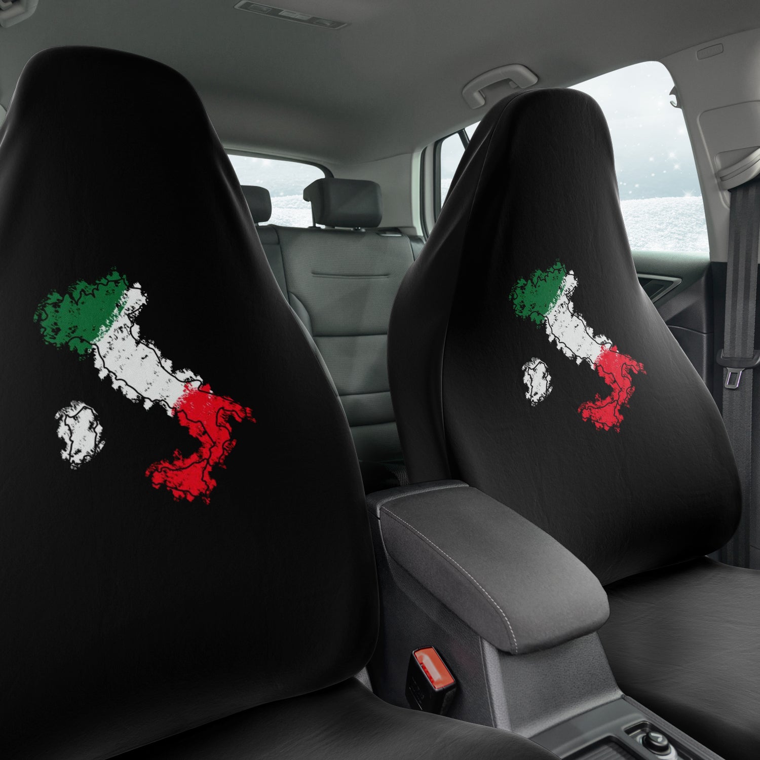 Italy Flag Map Car Seat Covers (Set Of 2)