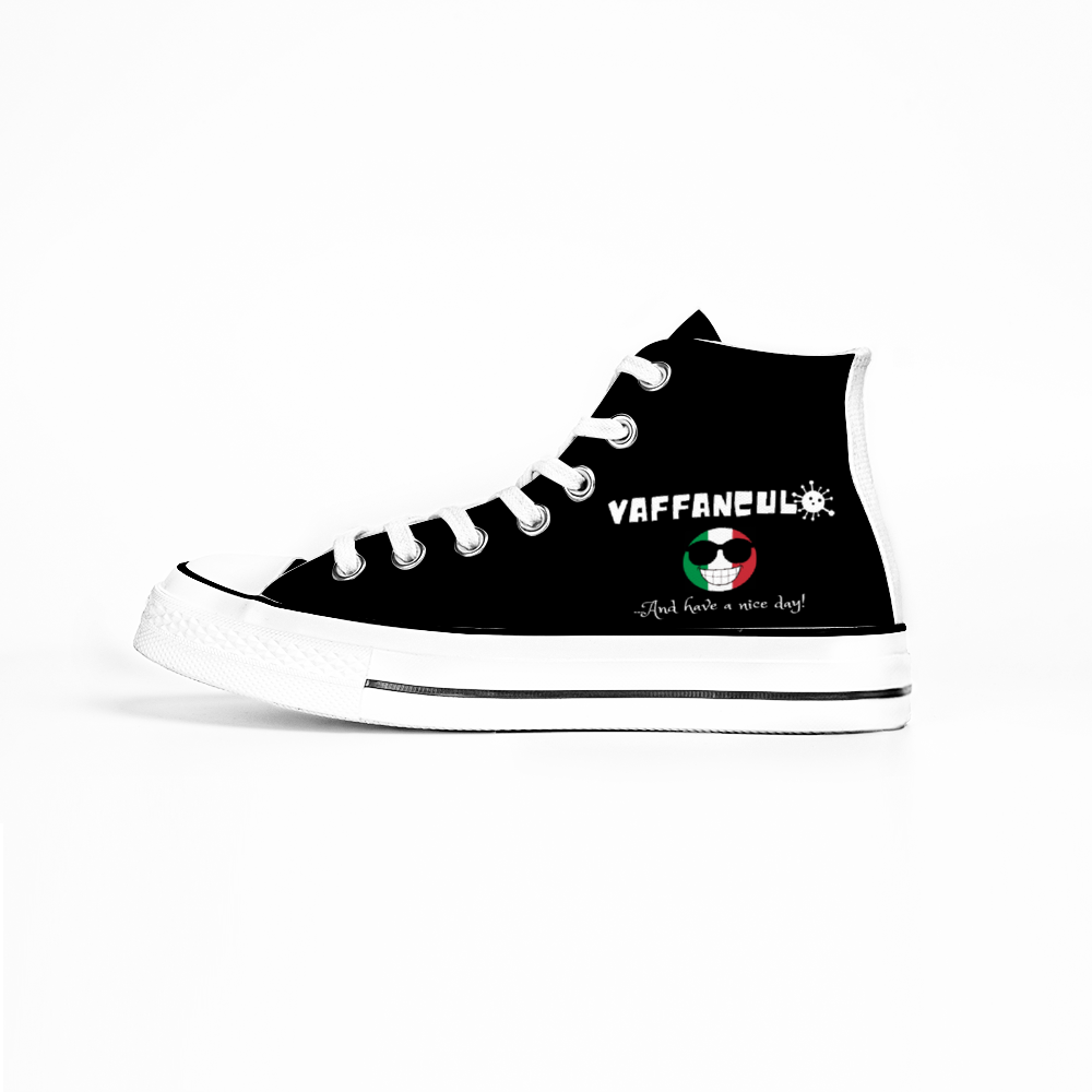 Vaffanculo And Have A Nice Day Canvas High Top Sneakers