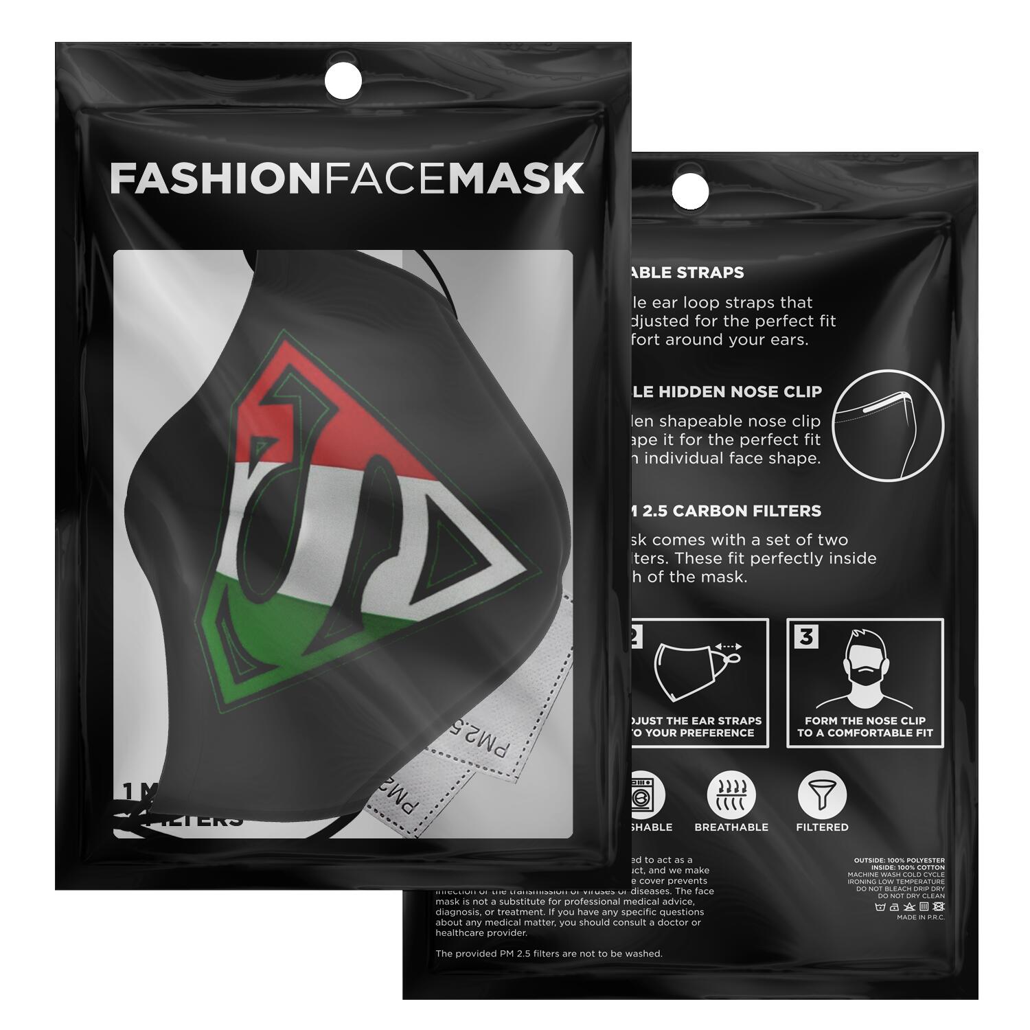 Superitalian Custom Face Mask + 2 PM 2.5 Filters