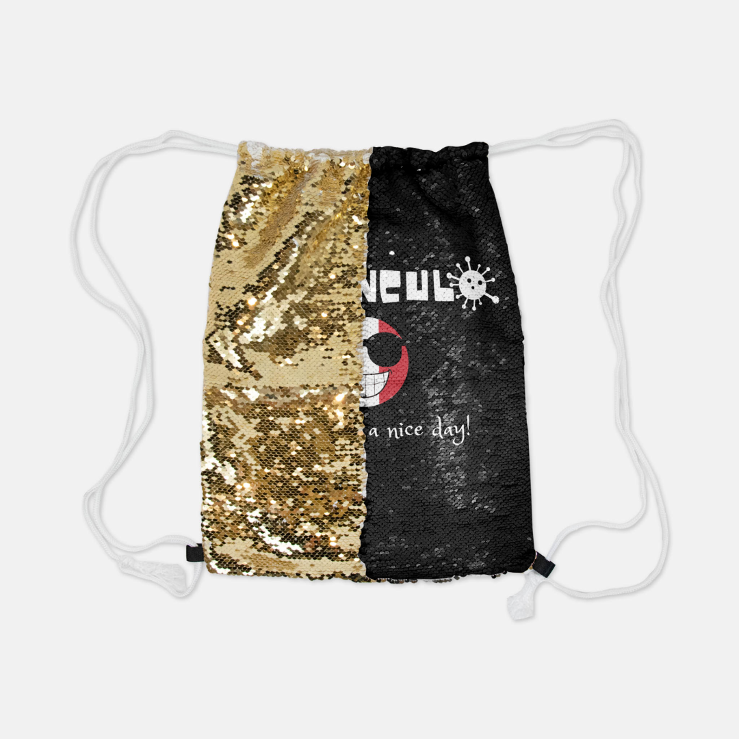 Vaffanculo And Have A Nice Day Sequin Reversible Drawstring Backpack