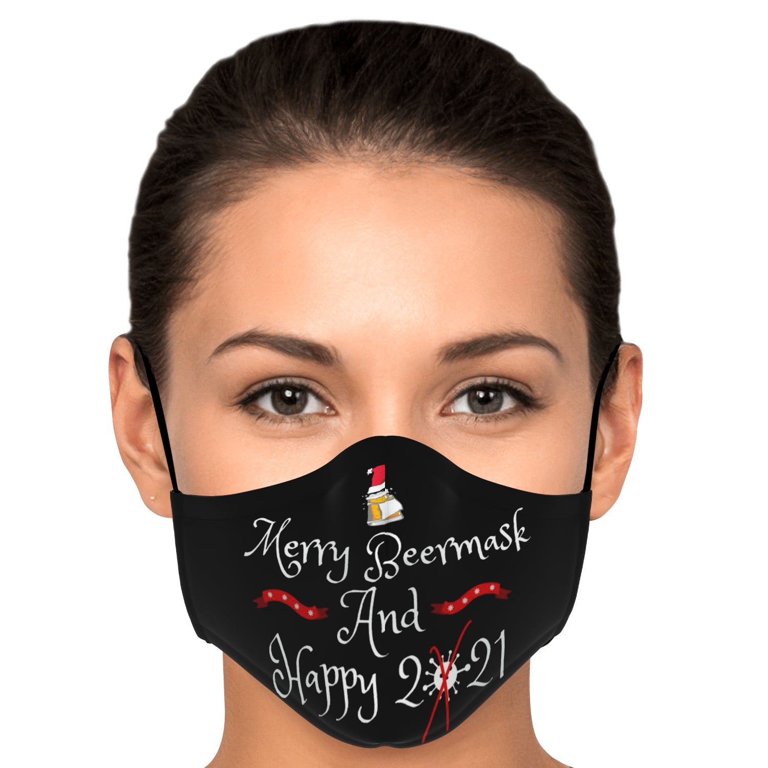 Merry Beermask And Happy 2021 Face Mask + 2 PM 2.5 Filters