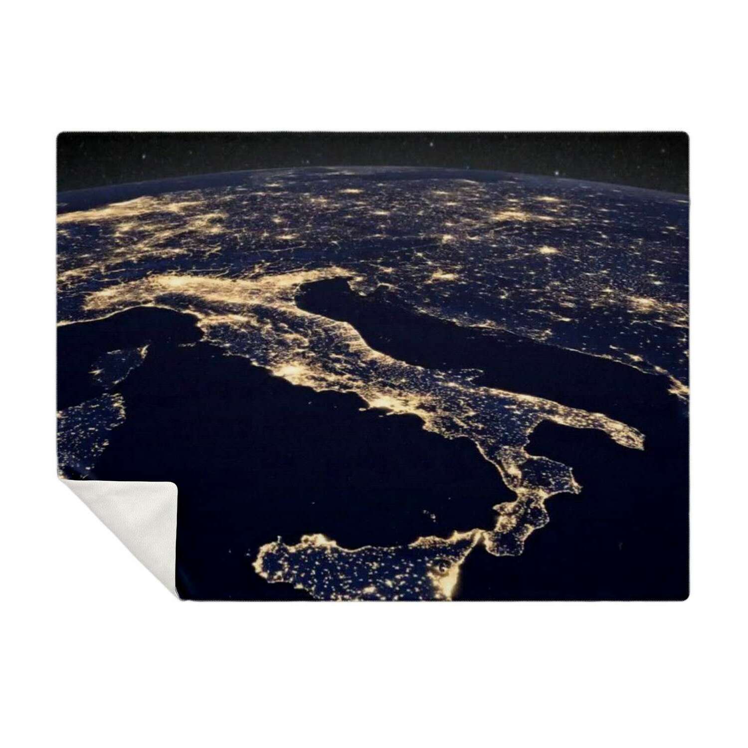 Italy Satellite View Premium Microfleece Blanket