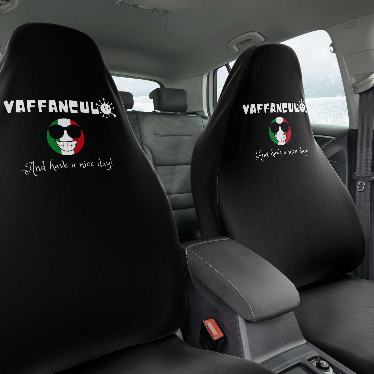 Vaffanculo Nice Day Car Seat Covers (Set Of 2)