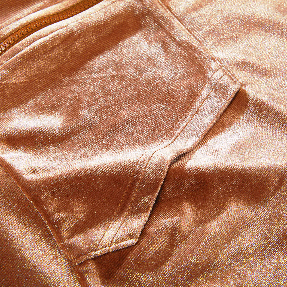 Be Polite Vaffanculo Women's Zippered Tracksuit Golden Velvet  Long Sleeve Hoodie Jacket+Pants
