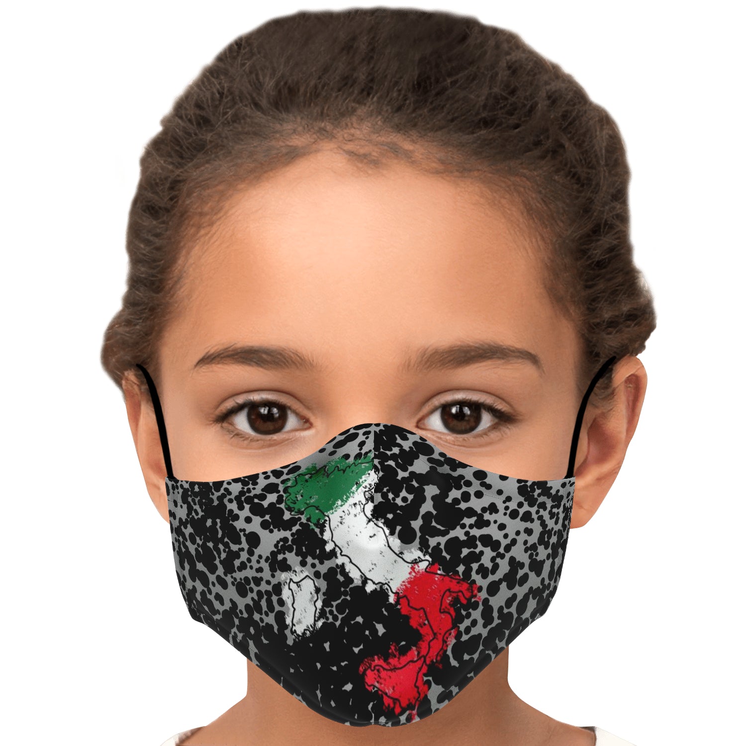 Italy Flag Map Paint Grey Face Mask + 2 PM 2.5 Filters