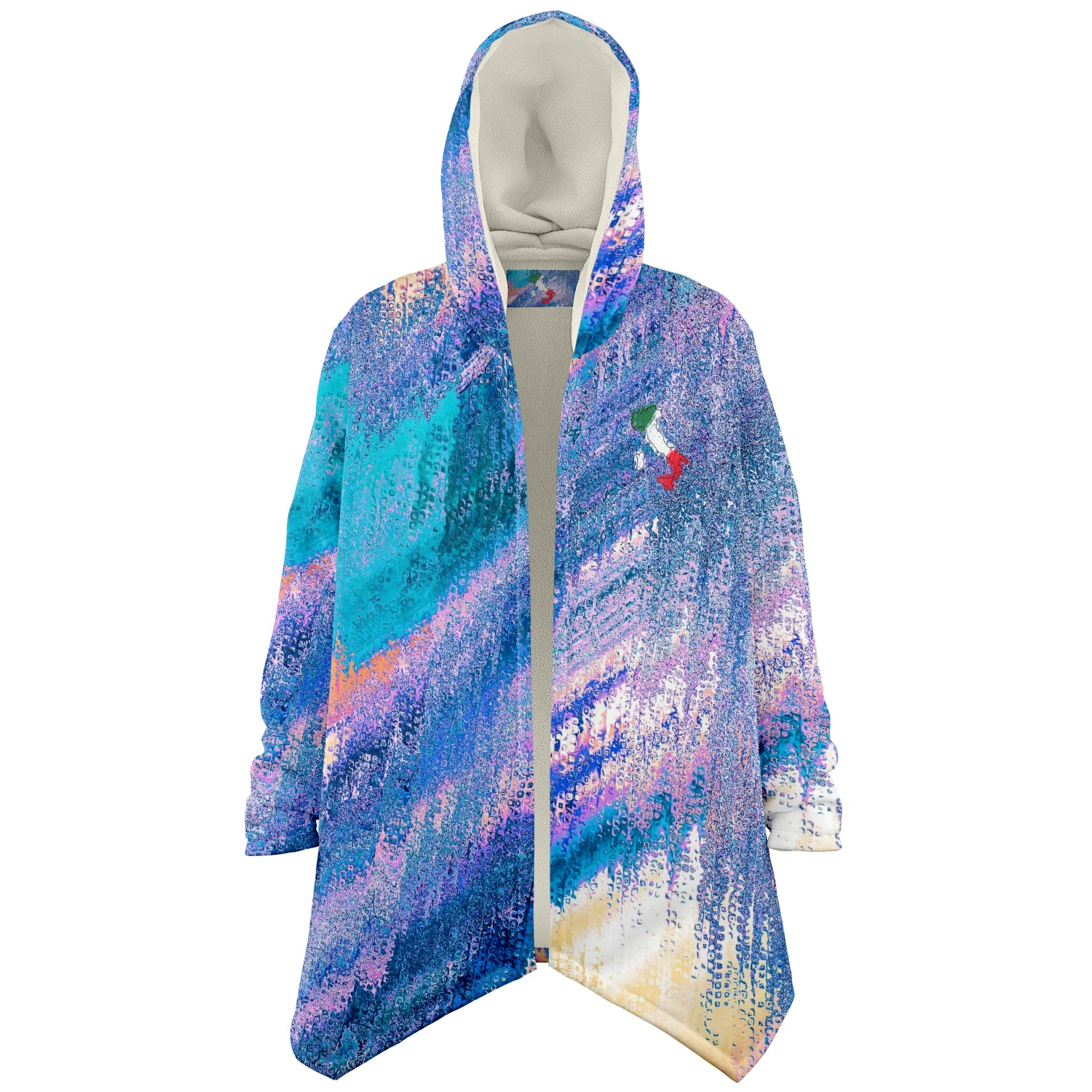 Italy Flag Map Paint Microfleece Cloak