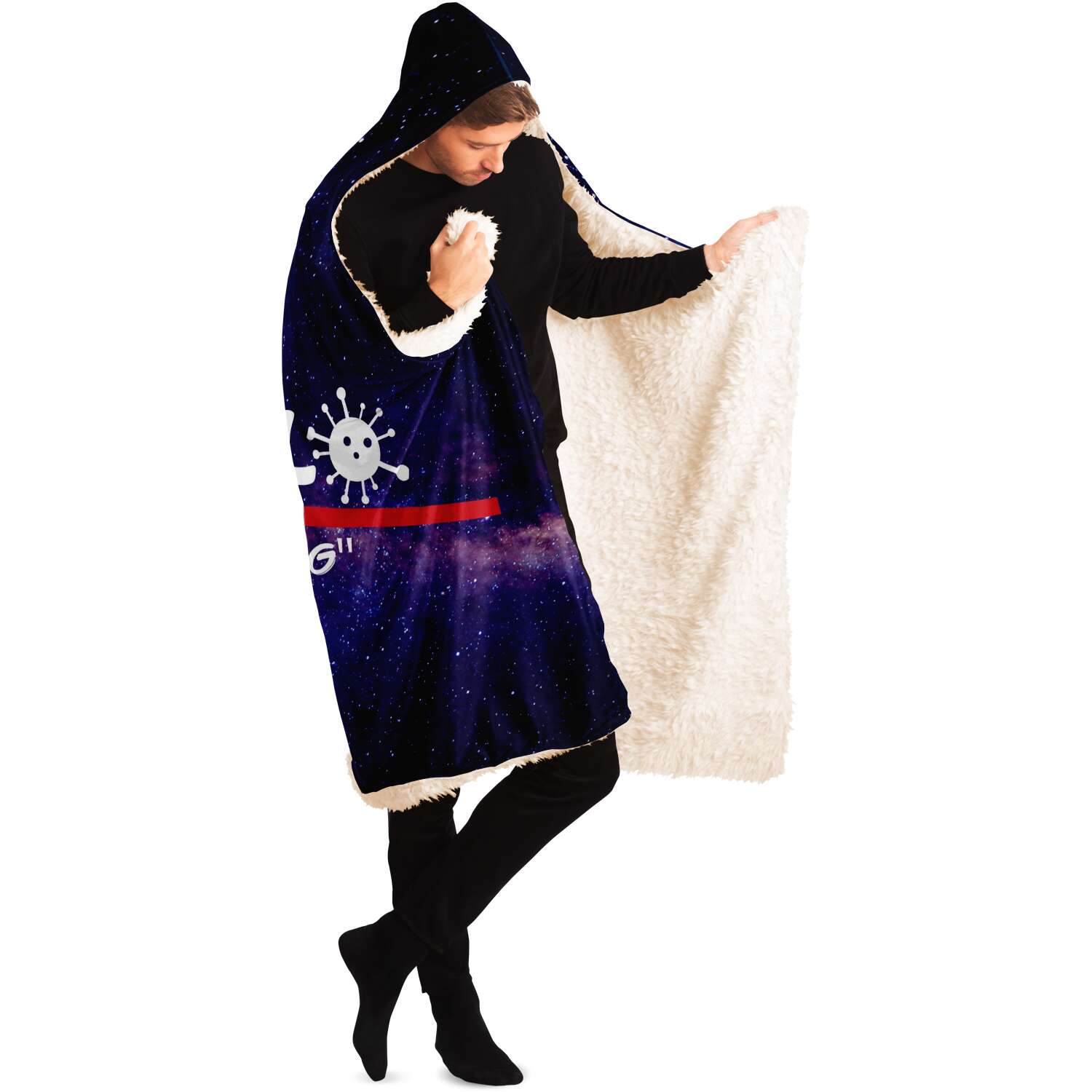 Vaffanculo "Social Distancing" Galaxy Hooded Blanket