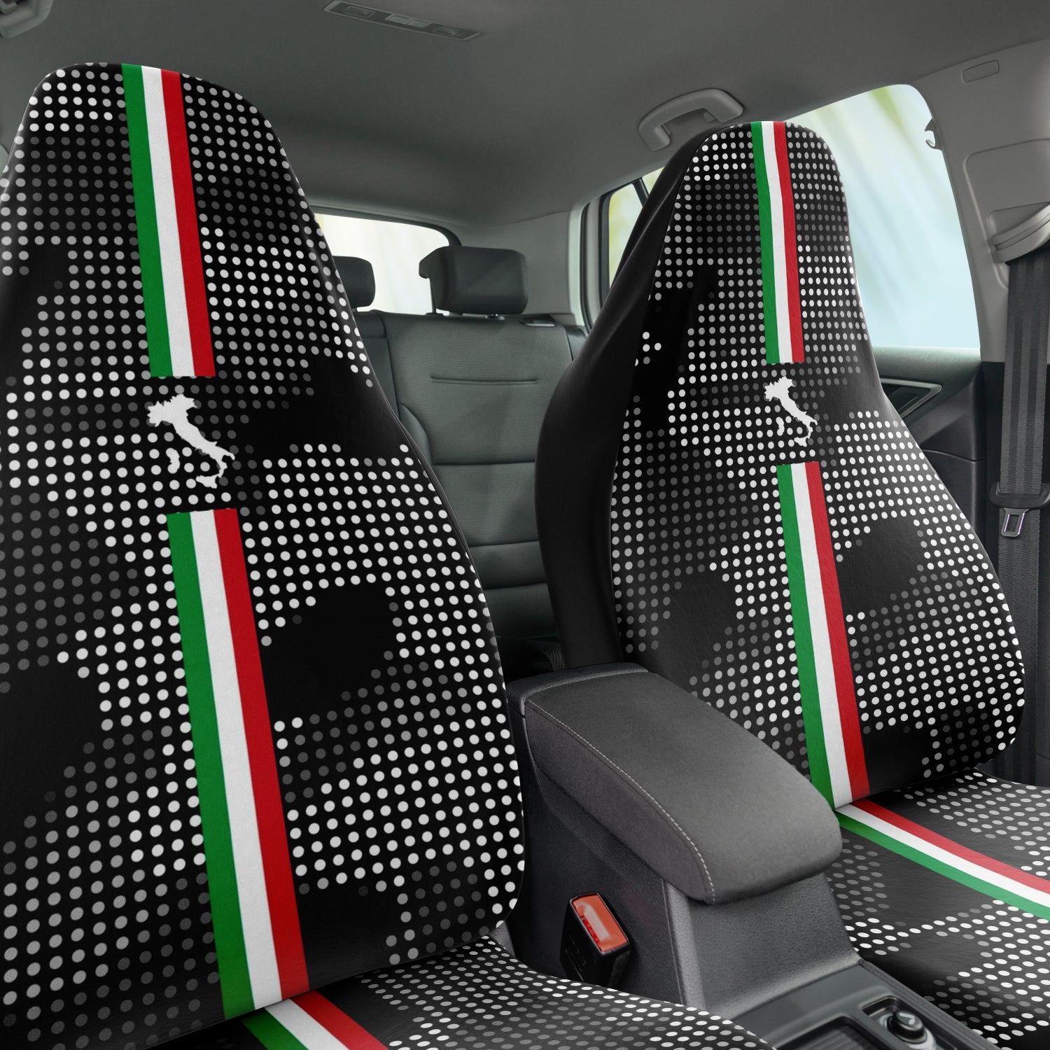 Italia Carbon Grey Car Seat Covers (Set Of 2)