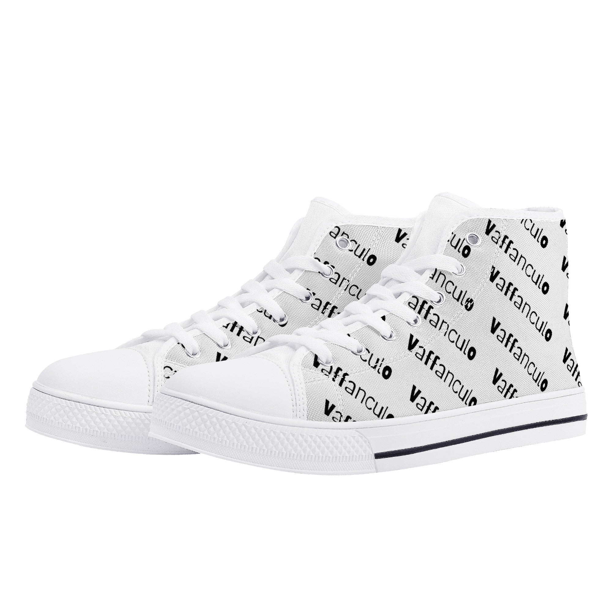 Vaffanculo High-Top Canvas Shoes - White