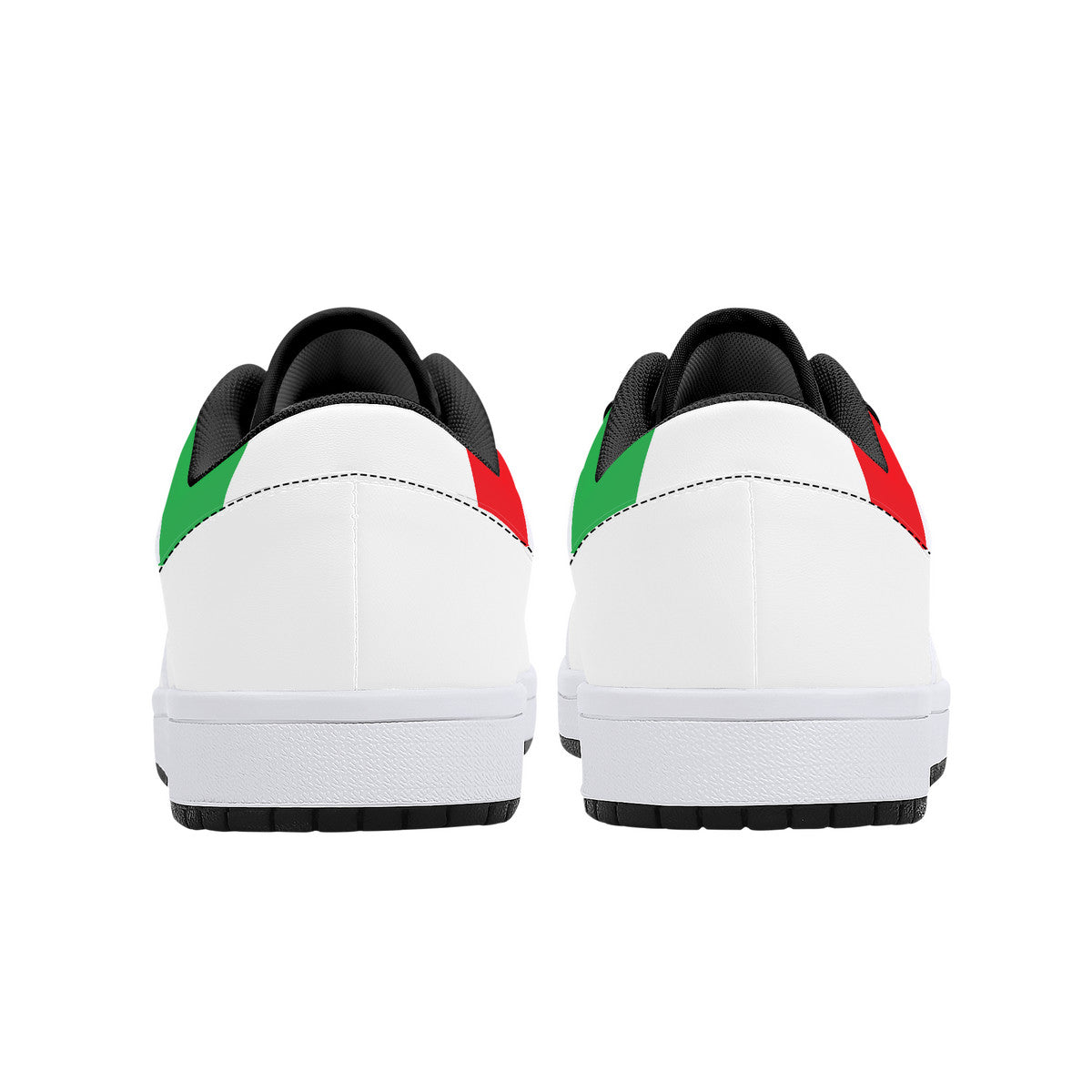 Italy Flag Map Low-Top Leather Sneakers