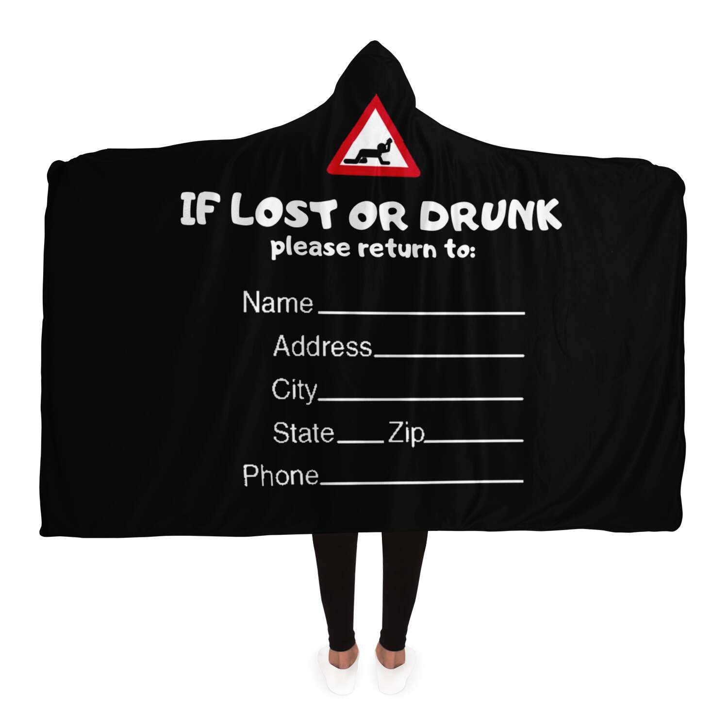 Funny Lost Or Drunk Hooded Blanket