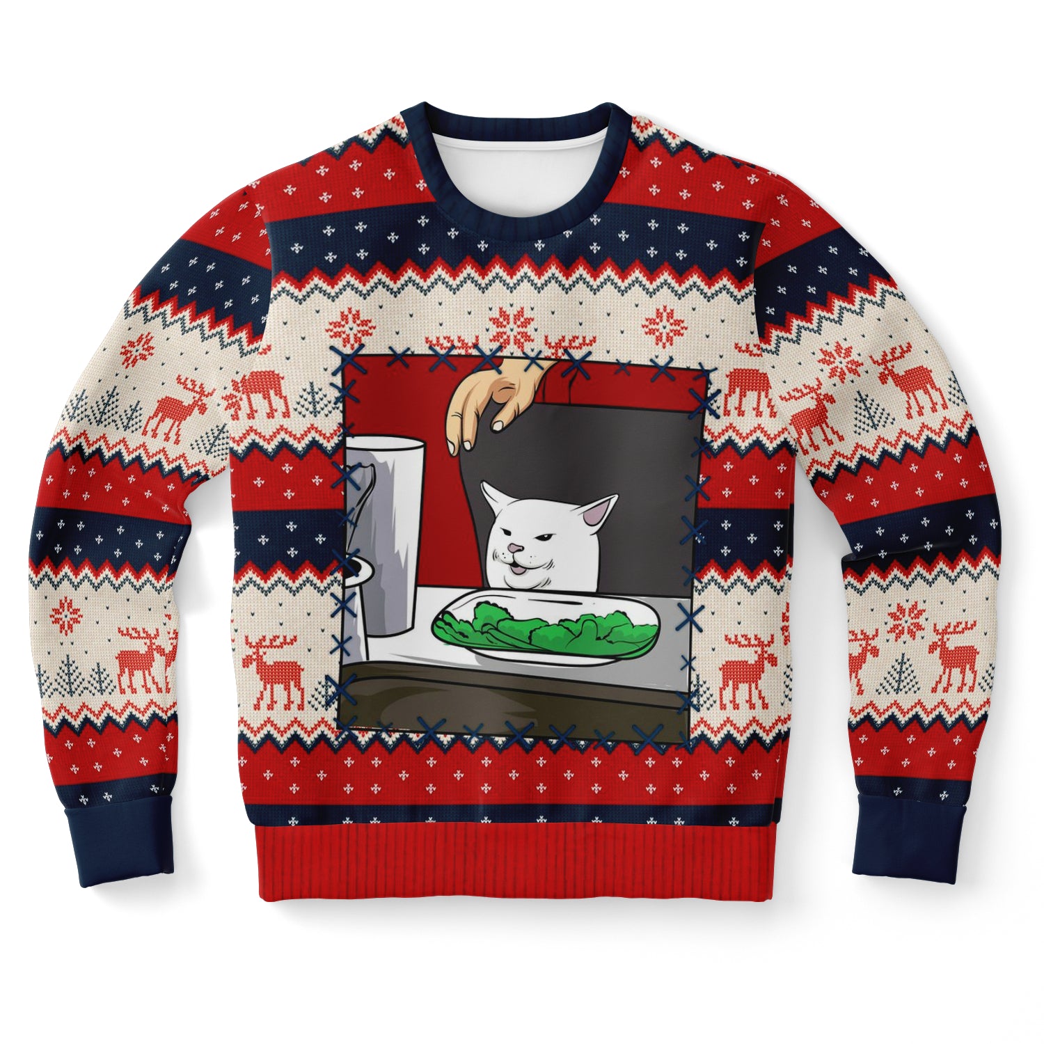 Woman Yelling At Cat Part 2 Ugly Xmas Sweatshirt