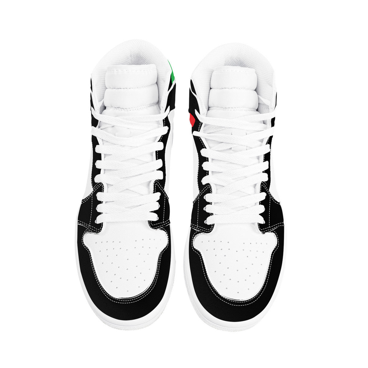 Italia Flag Map High Top Leather Black Sneakers