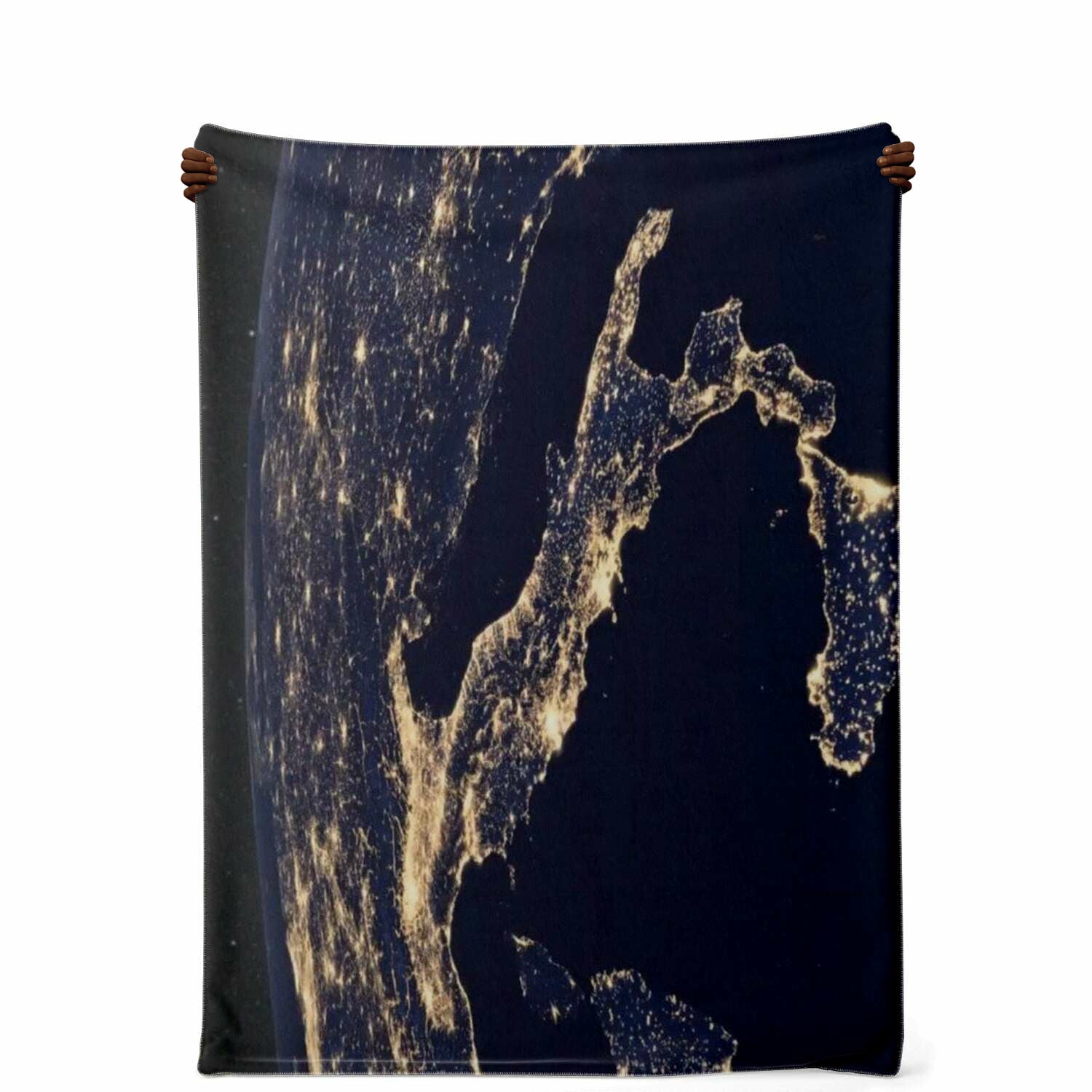Italy Satellite View Premium Microfleece Blanket