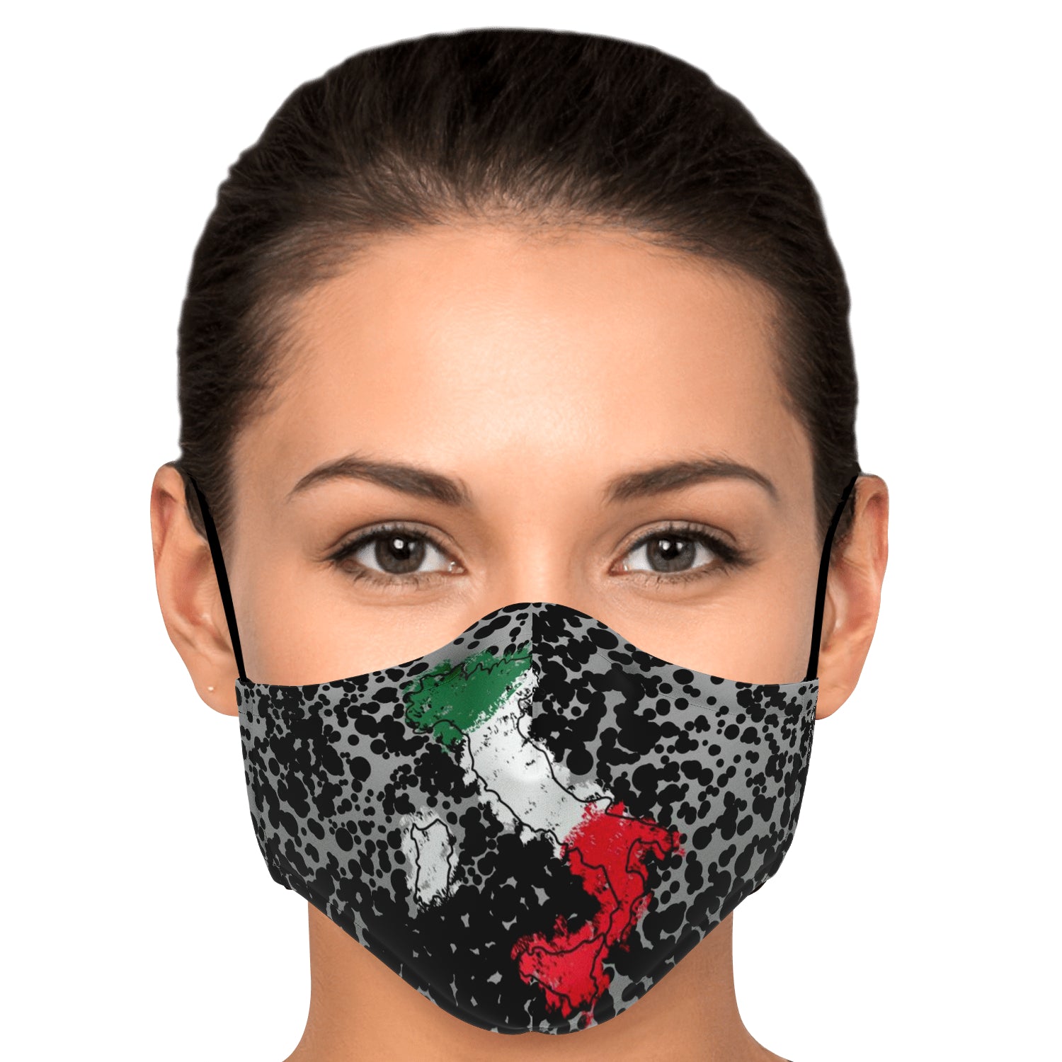 Italy Flag Map Paint Grey Face Mask + 2 PM 2.5 Filters