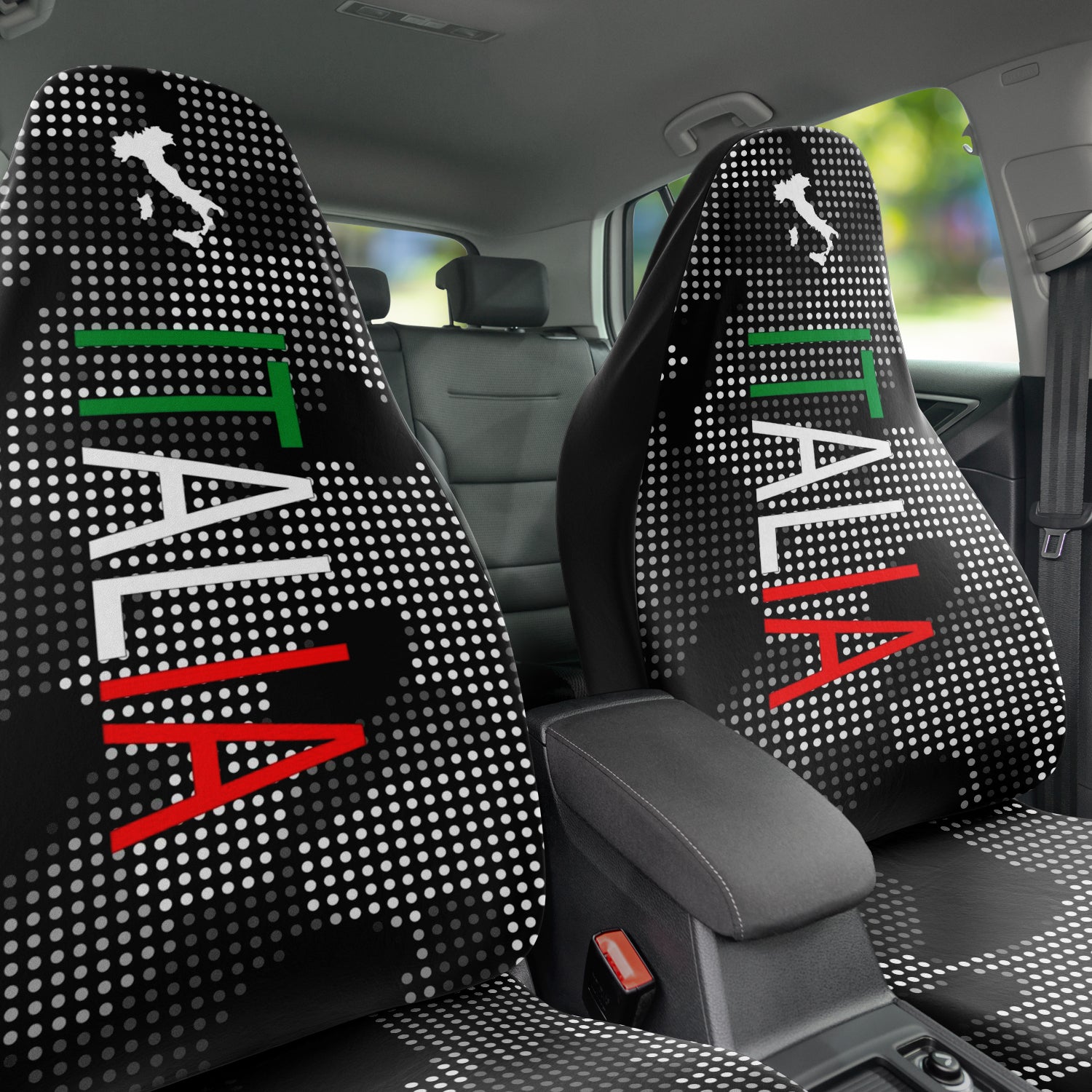 Italia Carbon Grey Car Seat Covers (Set Of 2)