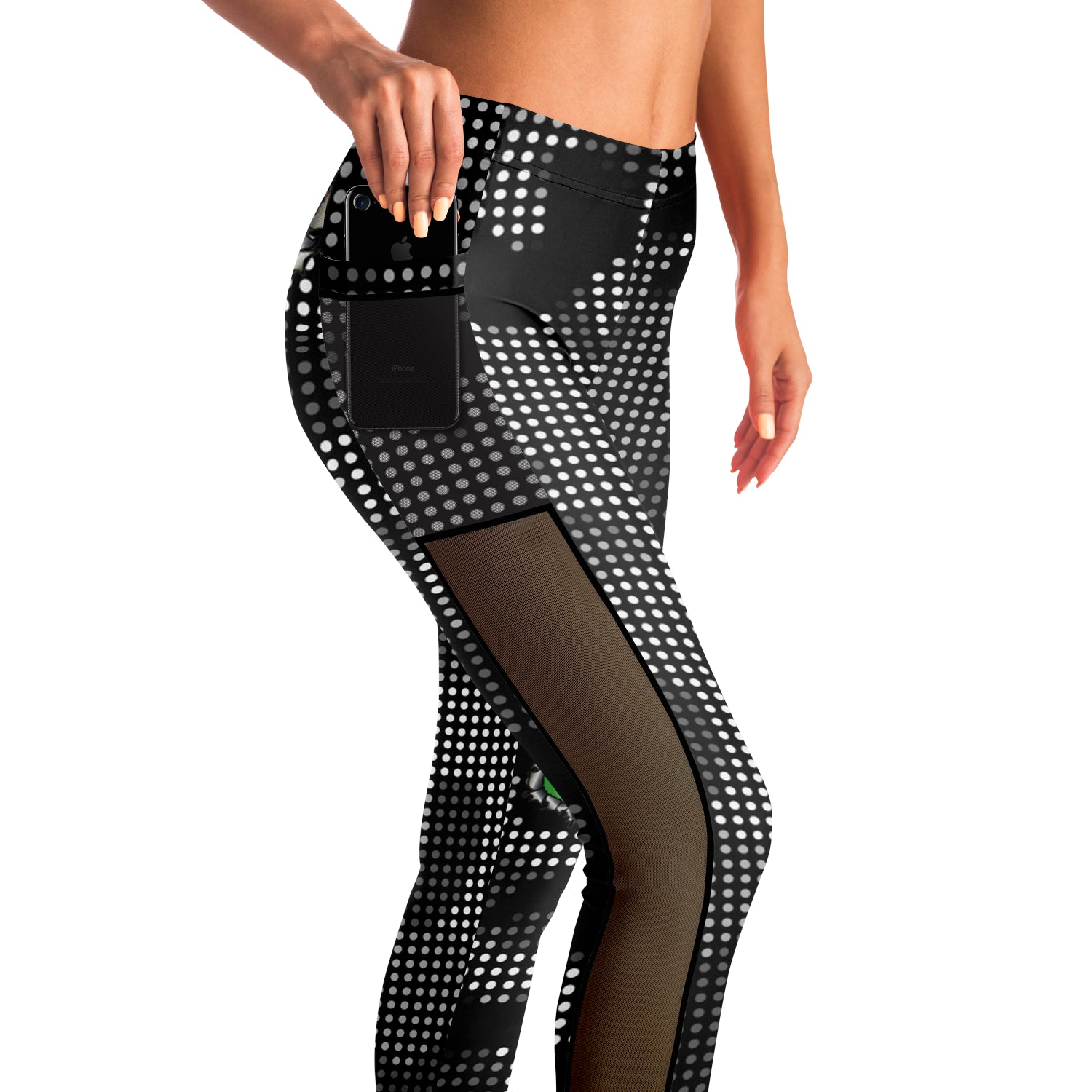 Italian Inside Carbon Fiber Grey Camo Mesh Pocket Leggings