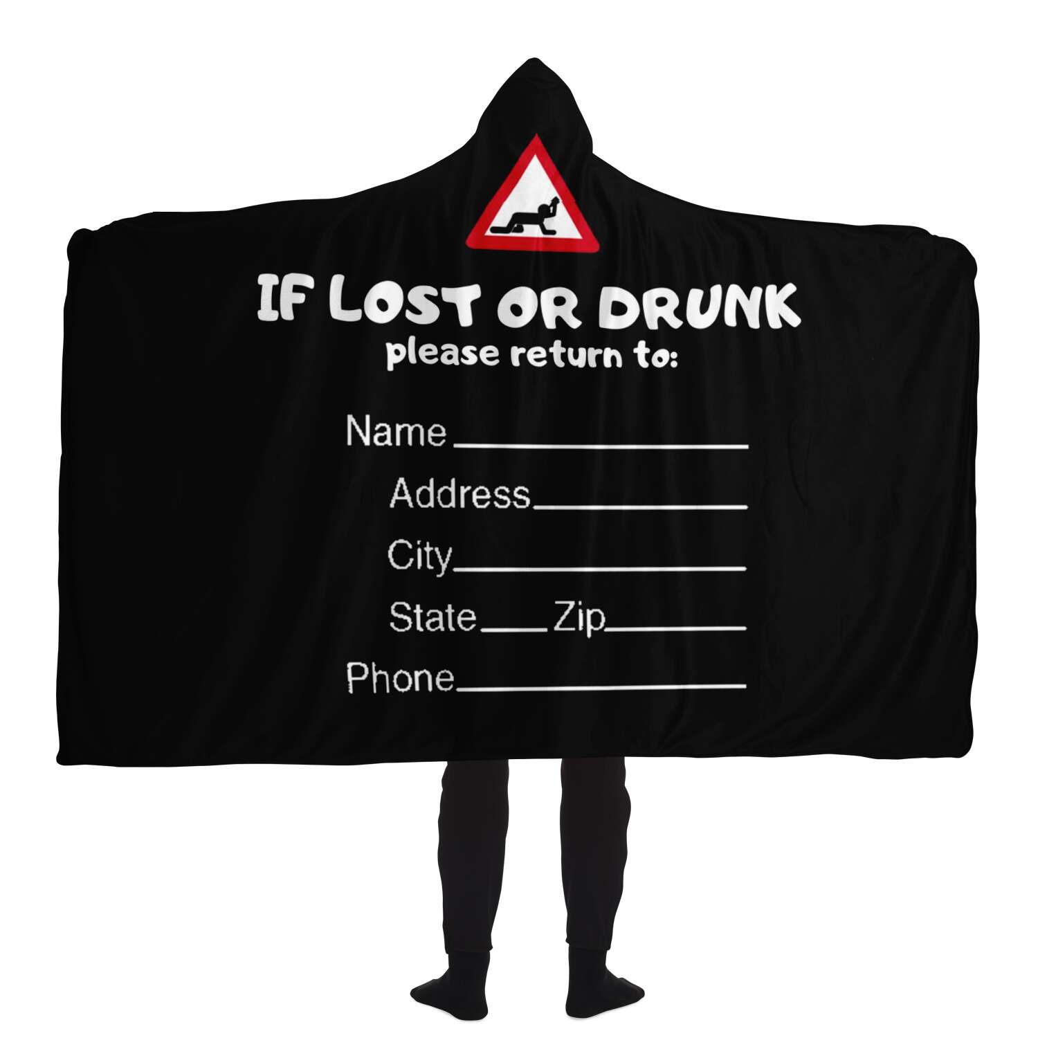 Funny Lost Or Drunk Hooded Blanket