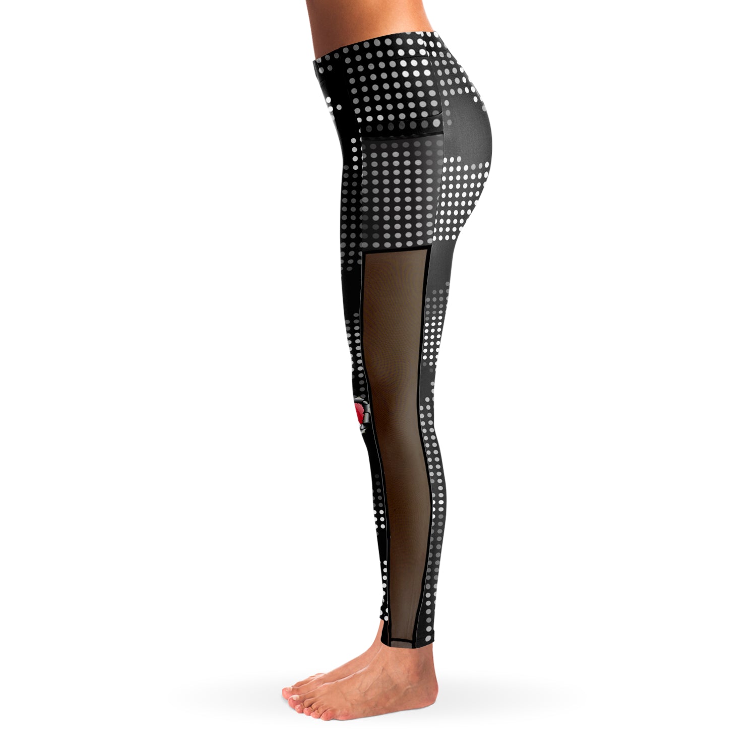 Italian Inside Carbon Fiber Grey Camo Mesh Pocket Leggings