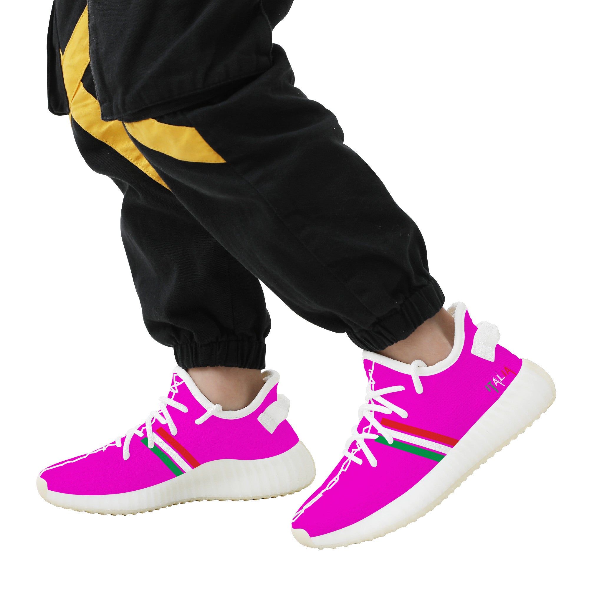 Italia Kids Mesh Knit Sneakers - Pink