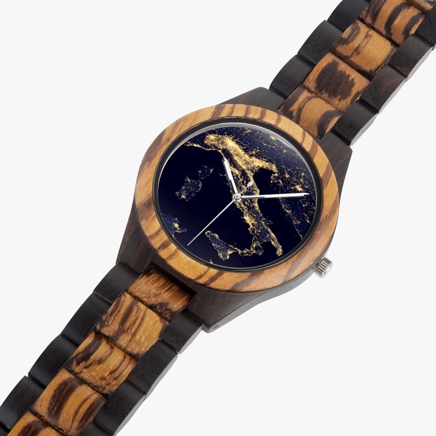 Italy Sat View Contrast Wooden Watch