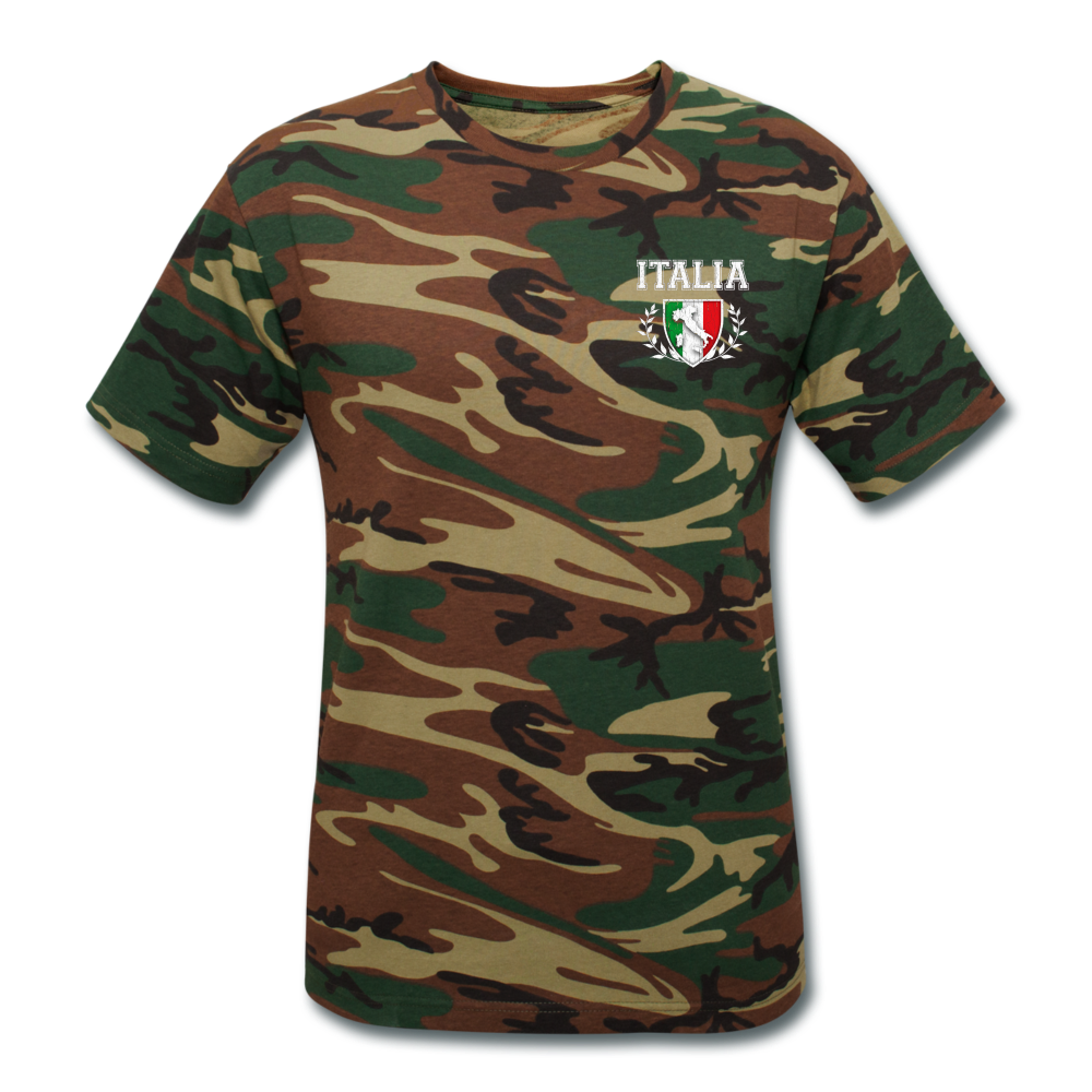 Italia Vintage Unisex Camouflage T-Shirt - green camouflage