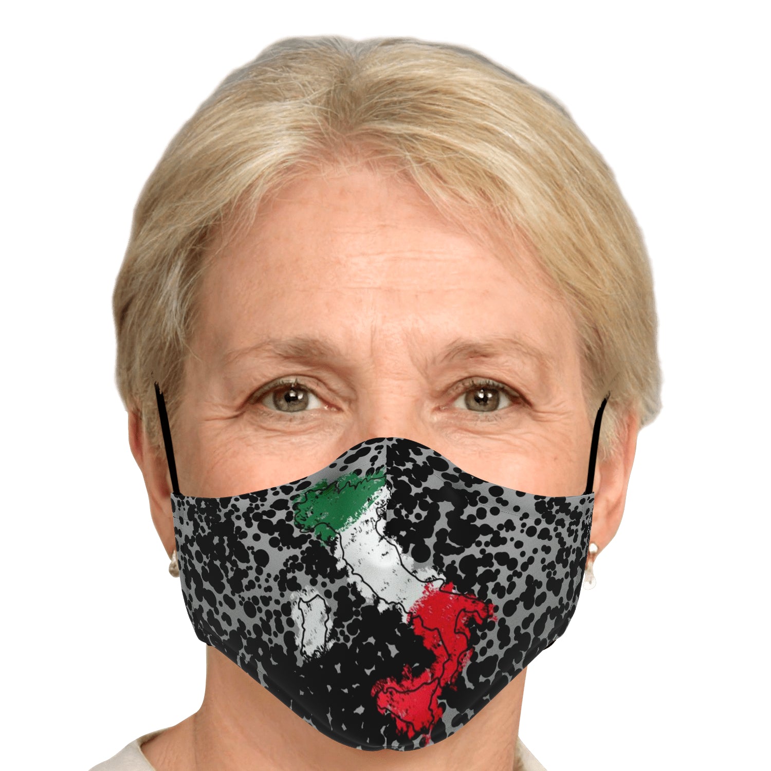 Italy Flag Map Paint Grey Face Mask + 2 PM 2.5 Filters