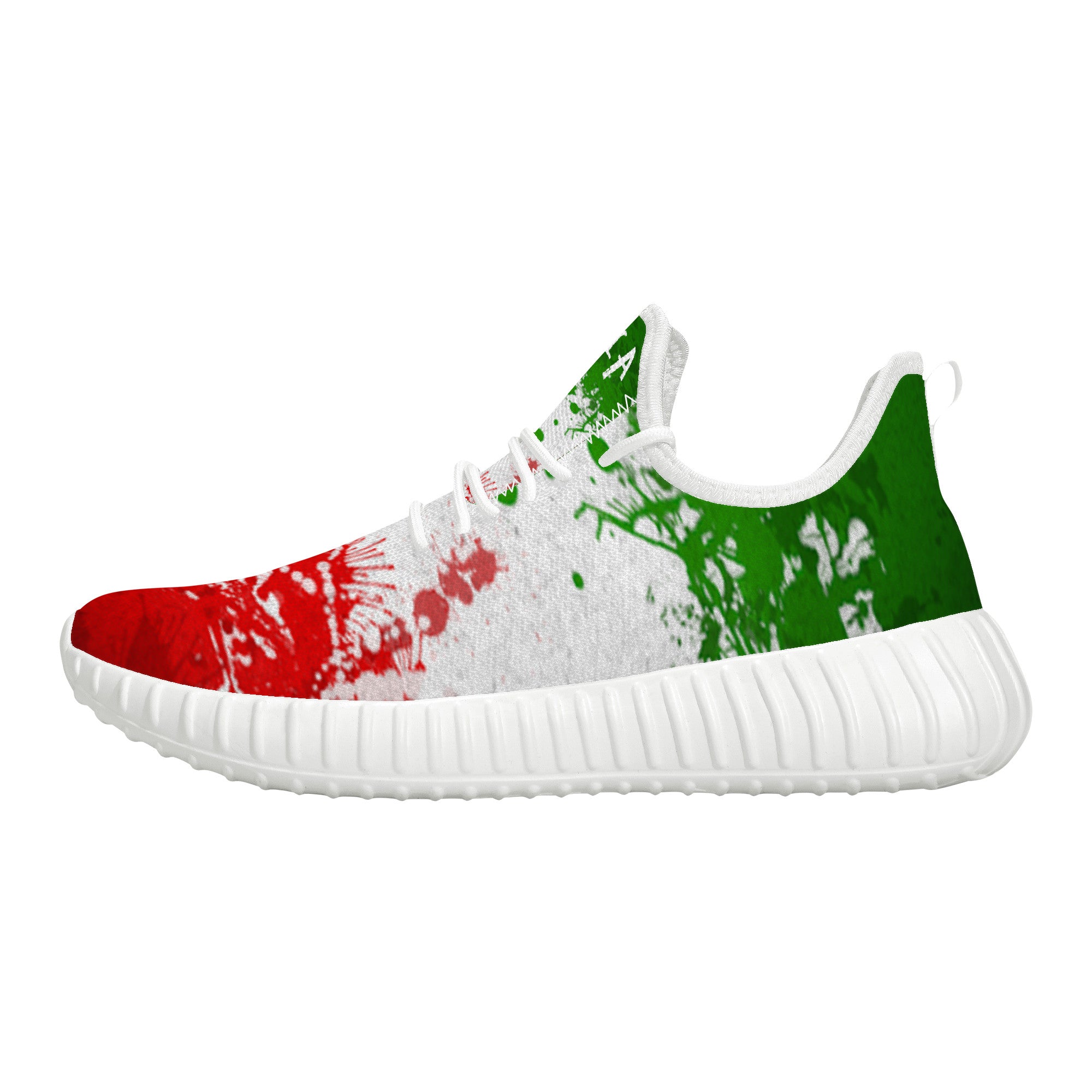 Italia Italy Flag Paint Art Mesh Knit Sneakers