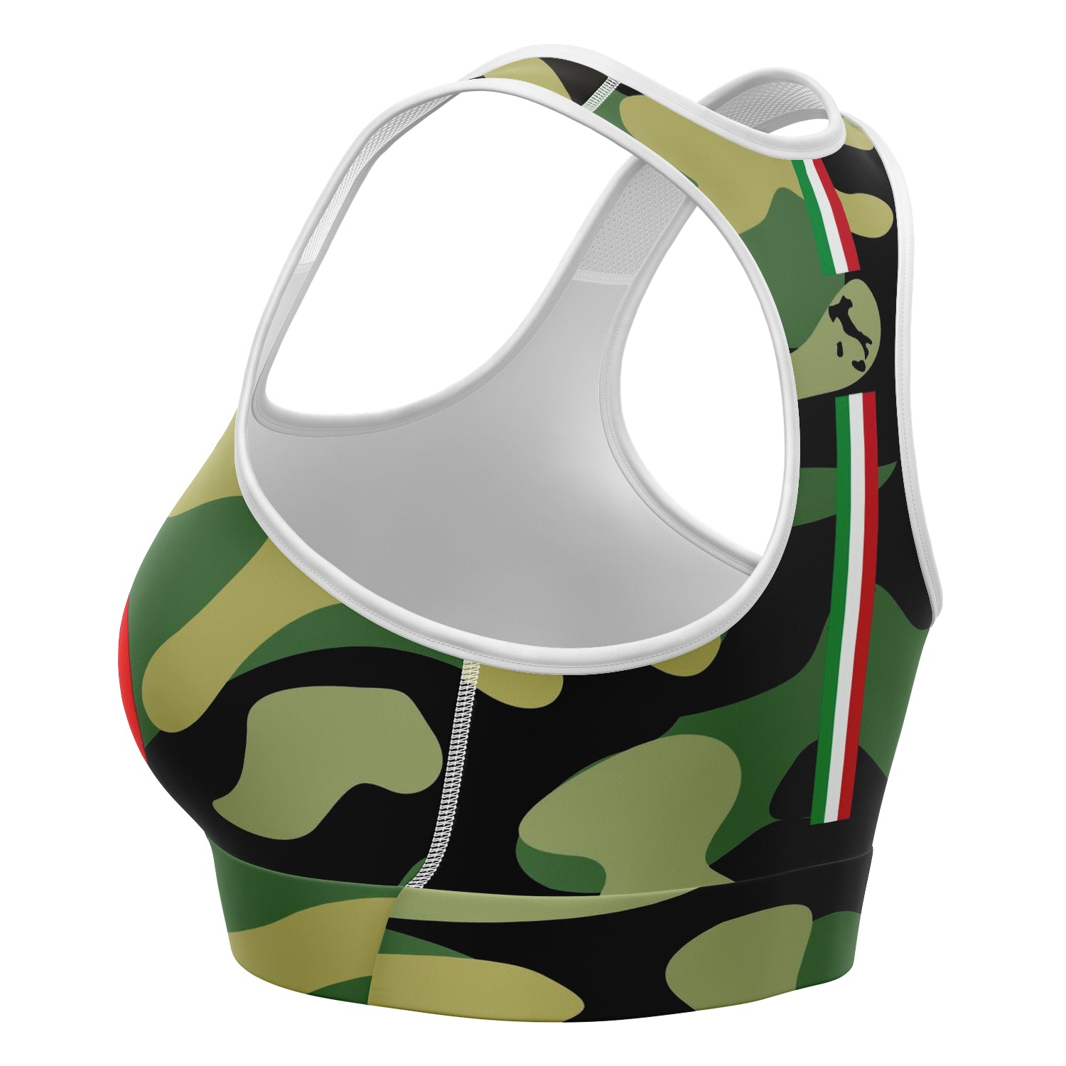 Italia Green Camo Sports Bra