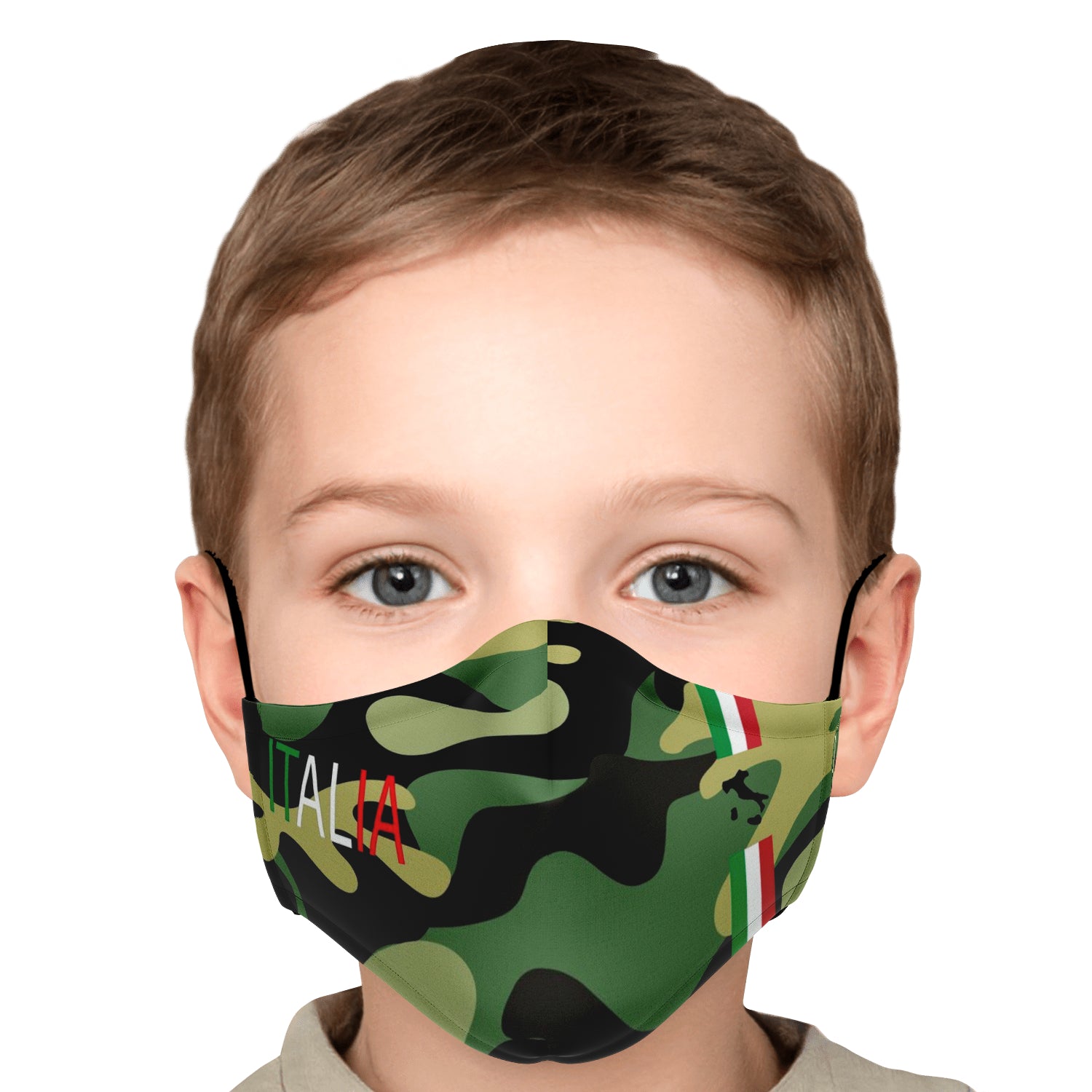 Italia Green Camo Face Mask + 2 PM 2.5 Filters